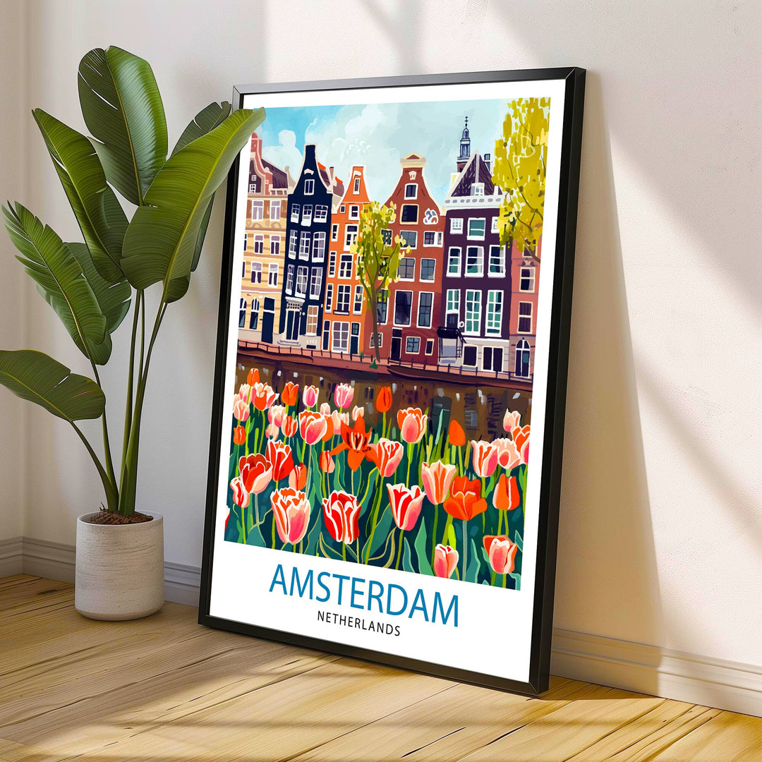 Amsterdam Netherlands Travel Poster