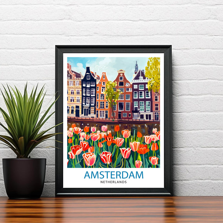 Amsterdam Netherlands Travel Poster