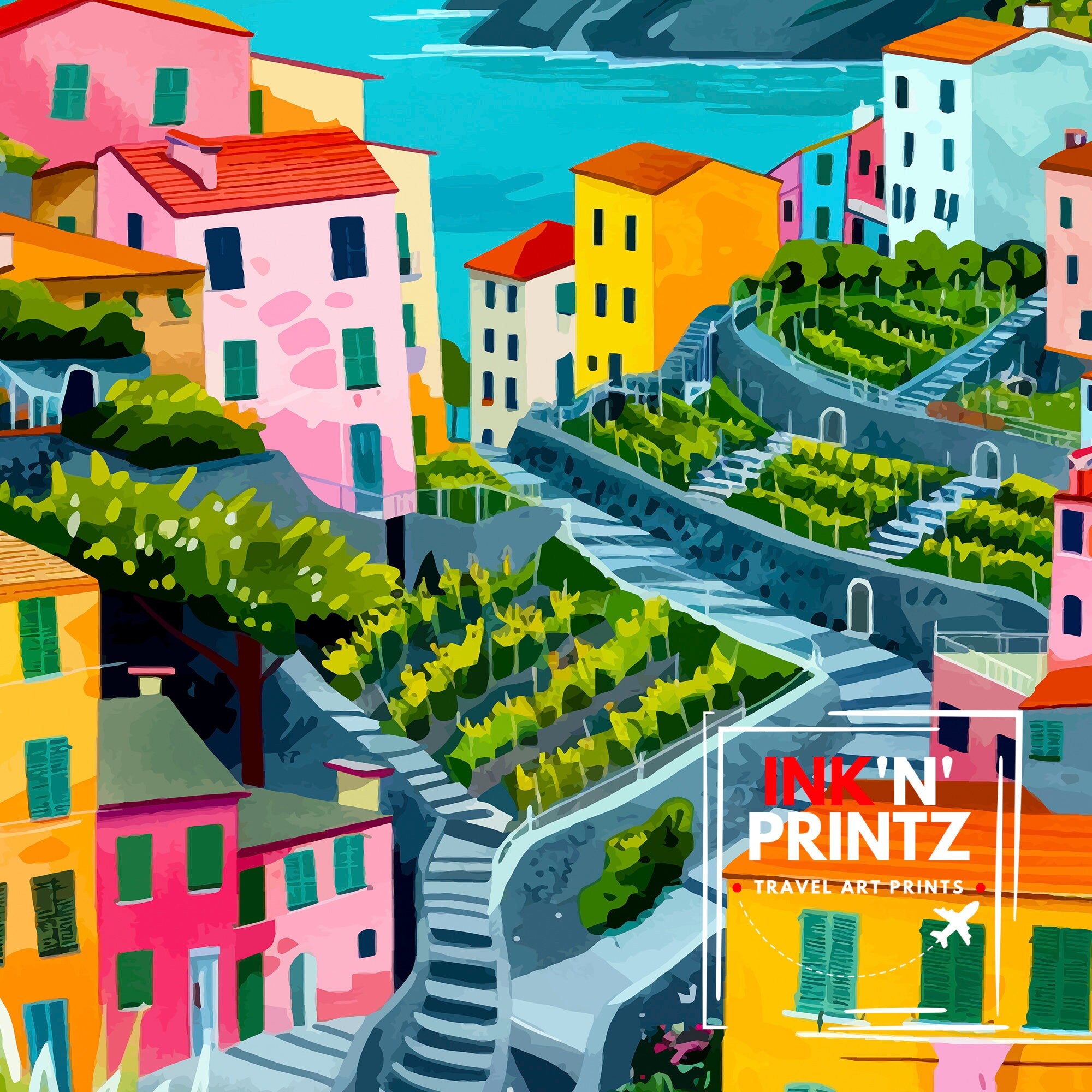 Cinque Terre Italy Travel Print Cinque Terre Wall Decor Cinque Terre Illustration Italy Travel Poster Gift For Italy Lovers Italy Home