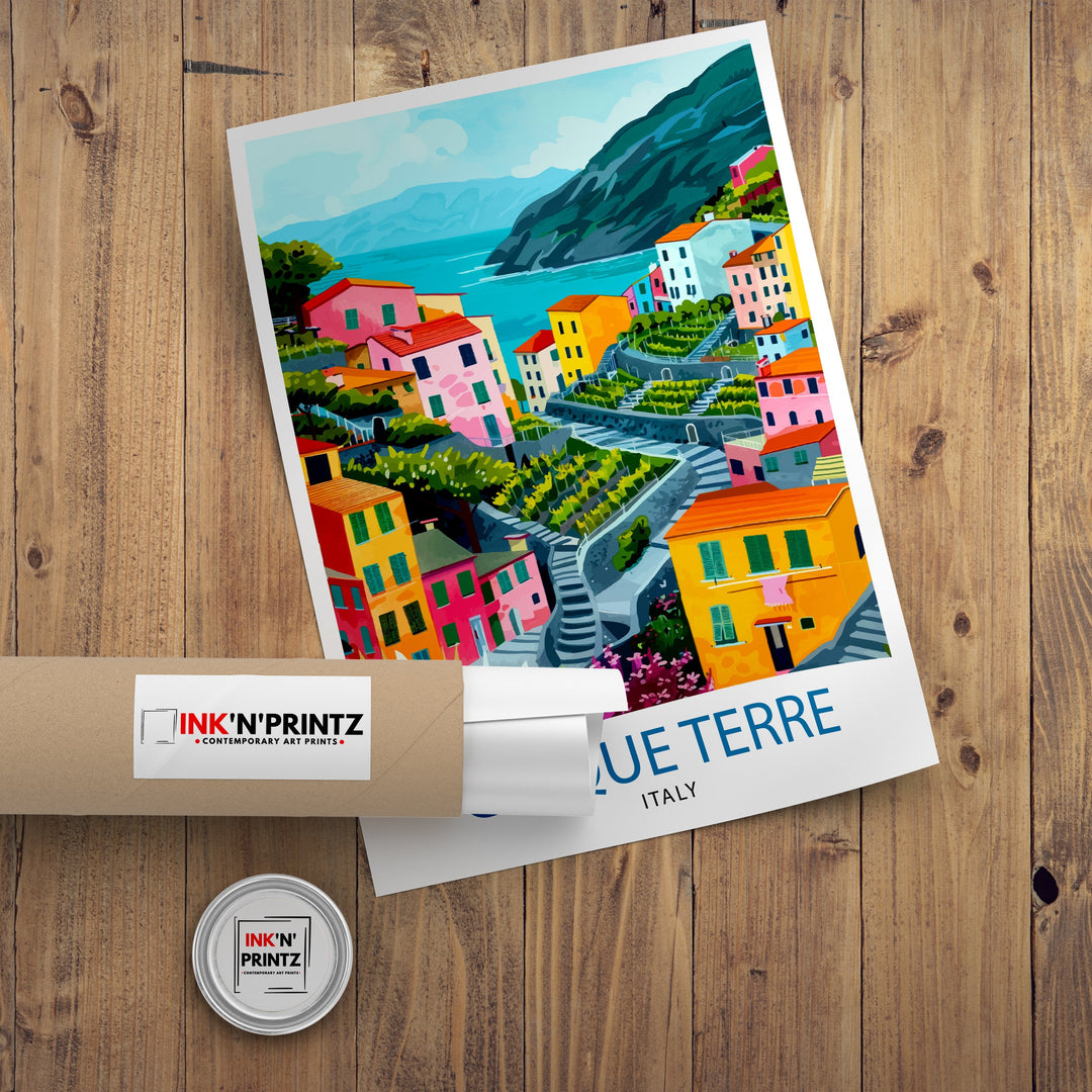 Cinque Terre Italy Travel Poster Cinque Terre