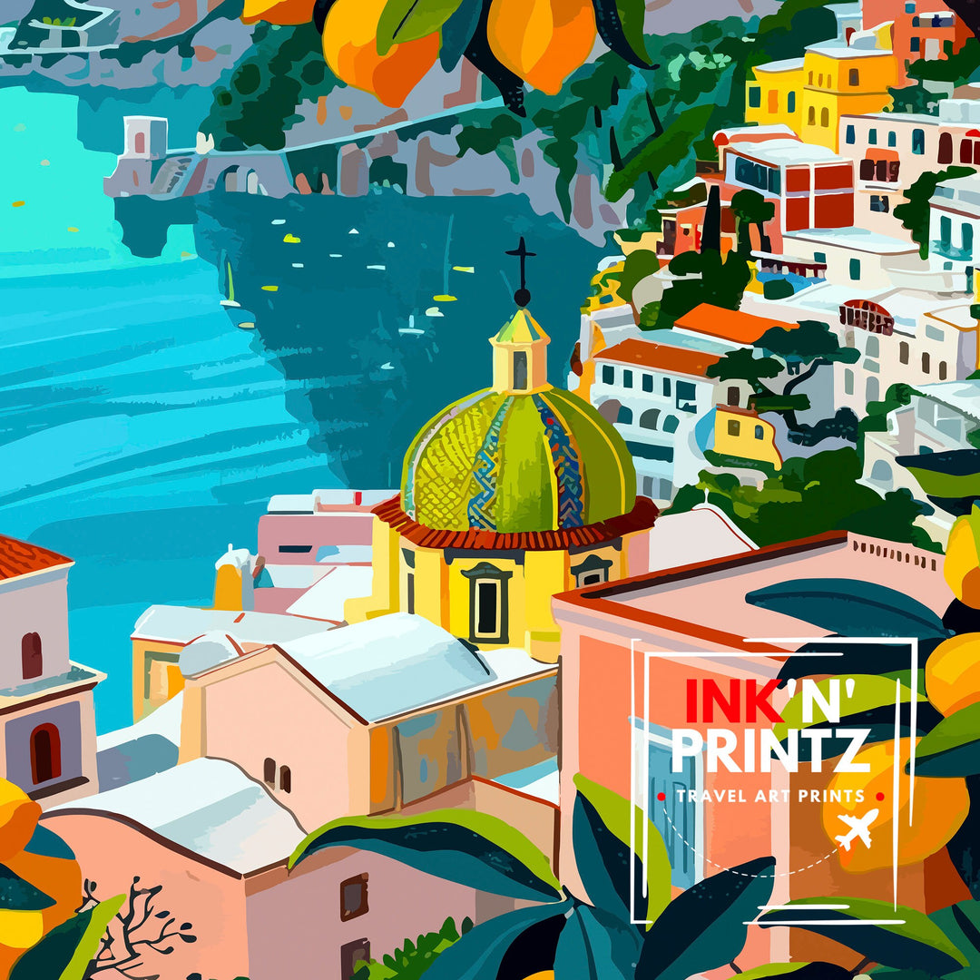 Positano Italy Travel Poster Positano