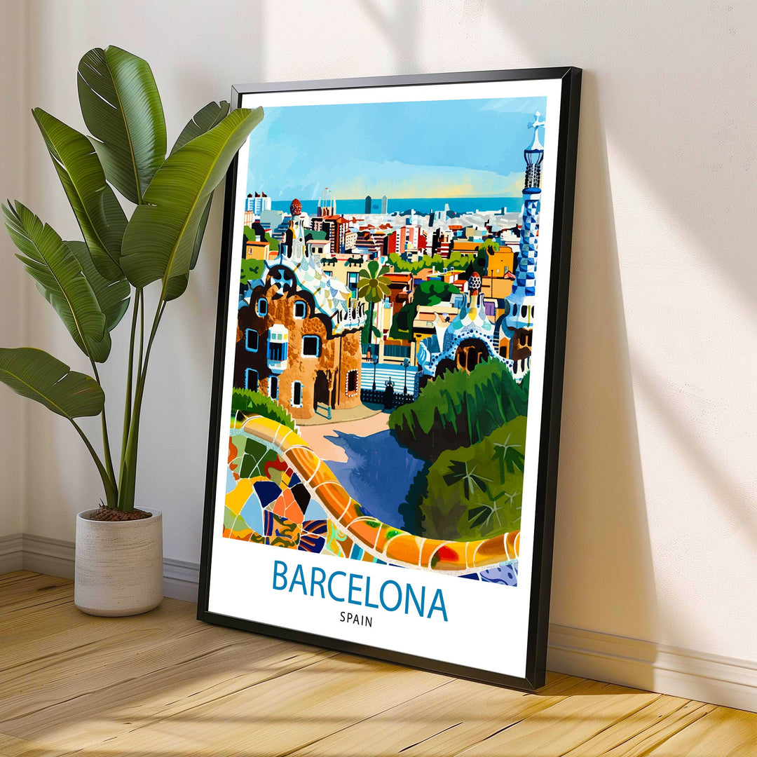 Barcelona Spain Travel Poster Barcelona