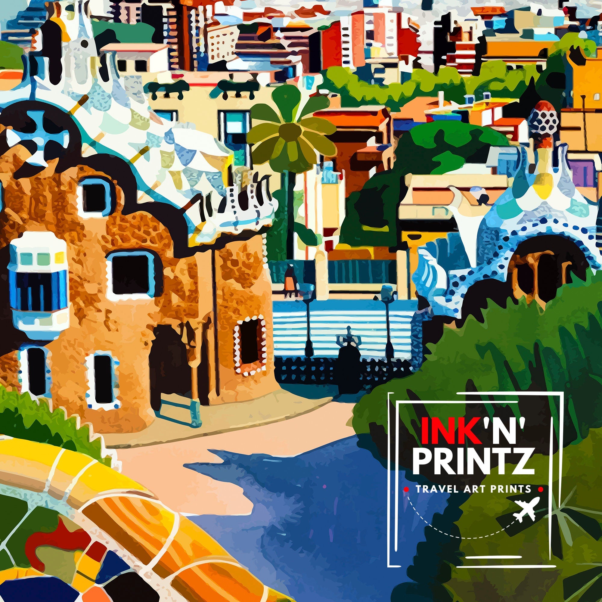 Barcelona Spain Travel Print Barcelona Wall Decor Barcelona Poster Spain Travel Prints Barcelona Art Print Barcelona