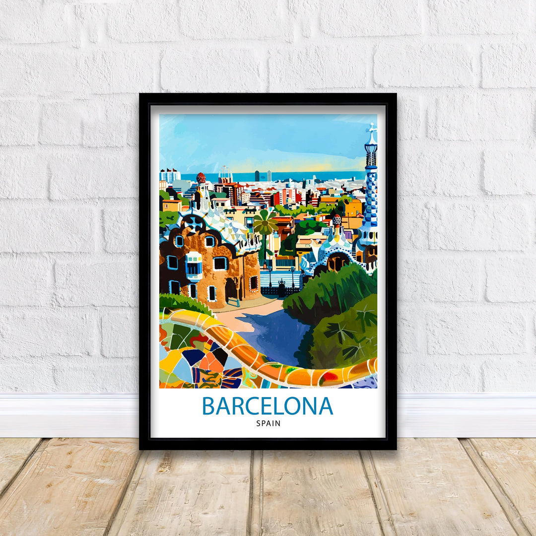 Barcelona Spain Travel Poster Barcelona