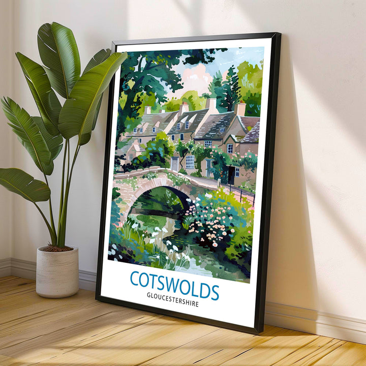 Cotswolds Travel Poster Cotswolds Wall Art Cotswolds Illustration Travel Poster Gift Cotswolds Home Decor