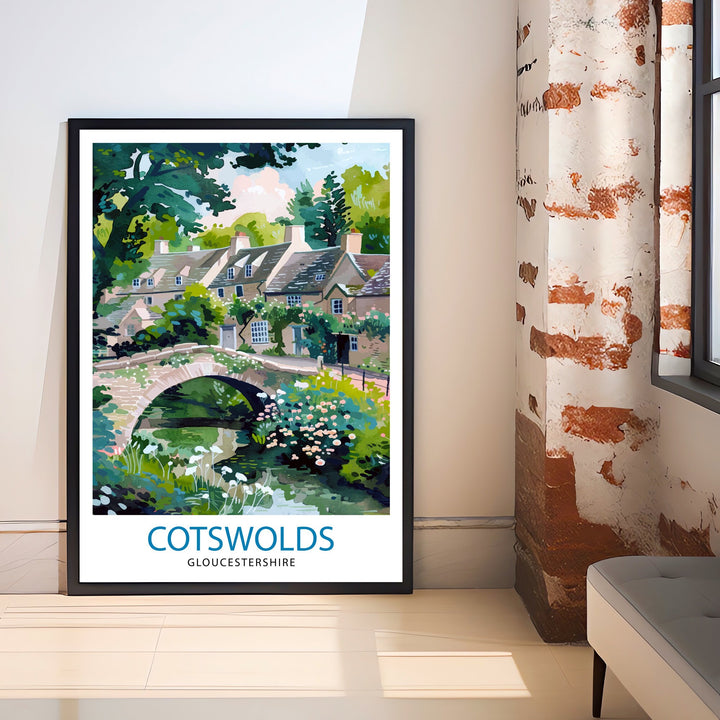 Cotswolds Travel Poster Cotswolds Wall Art Cotswolds Illustration Travel Poster Gift Cotswolds Home Decor