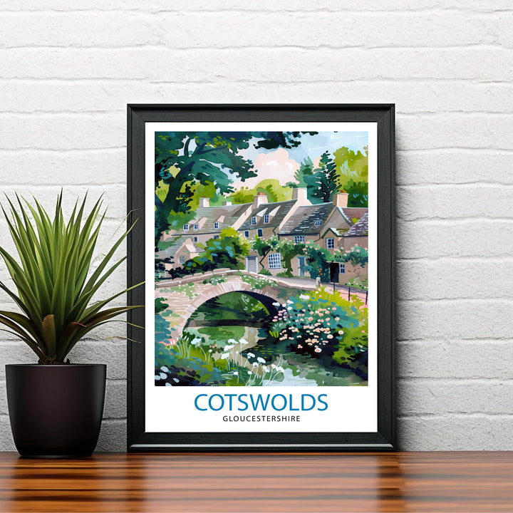 Cotswolds Travel Poster Cotswolds Wall Art Cotswolds Illustration Travel Poster Gift Cotswolds Home Decor