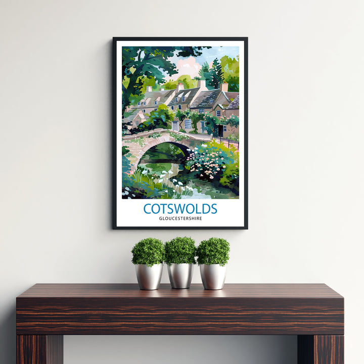 Cotswolds Travel Poster Cotswolds Wall Art Cotswolds Illustration Travel Poster Gift Cotswolds Home Decor