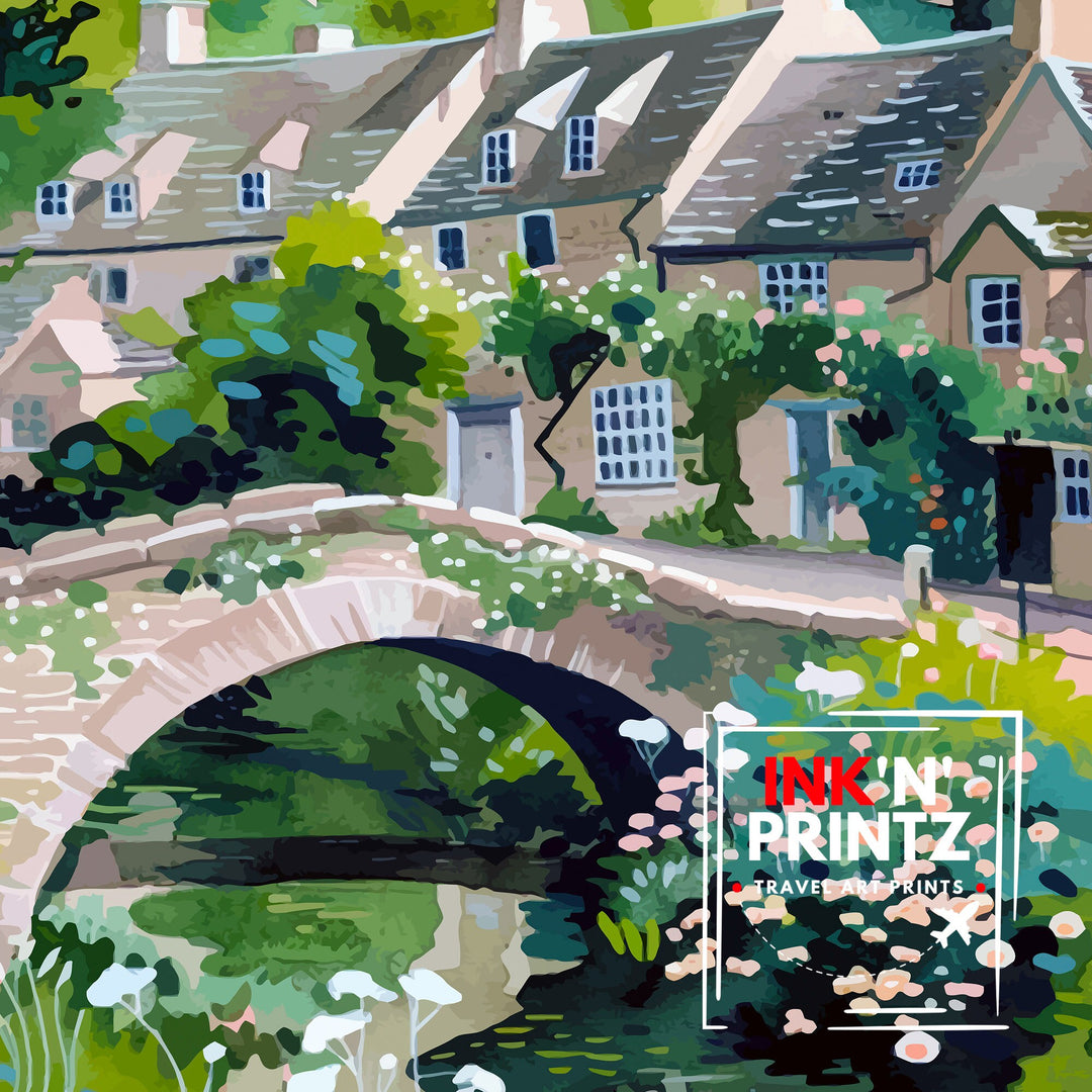 Cotswolds Travel Poster Cotswolds Wall Art Cotswolds Illustration Travel Poster Gift Cotswolds Home Decor