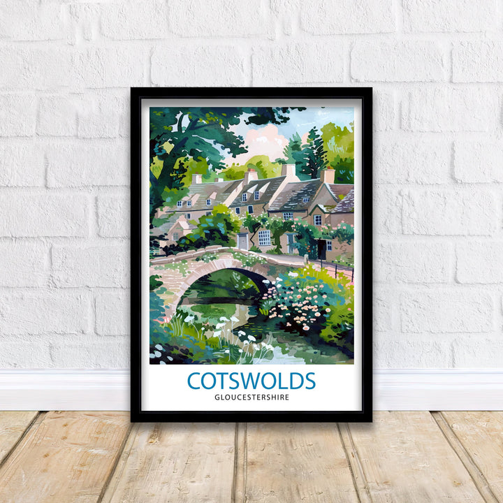 Cotswolds Travel Poster Cotswolds Wall Art Cotswolds Illustration Travel Poster Gift Cotswolds Home Decor