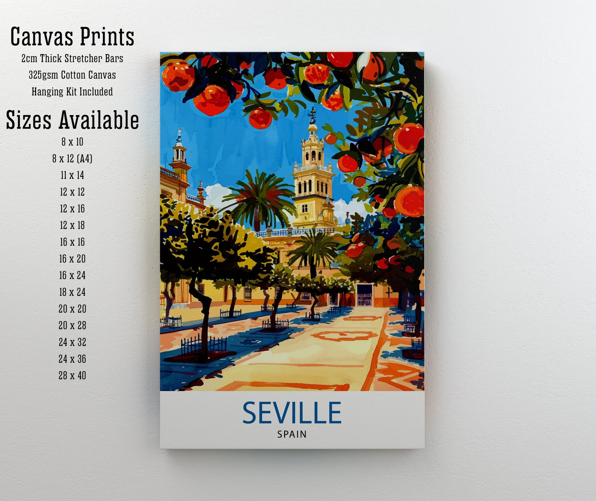 Seville Spain Travel Print Wall Decor Wall Art Seville Wall Hanging Home Décor Seville Gift Art Lovers Spain Art Lover Gift Print Art