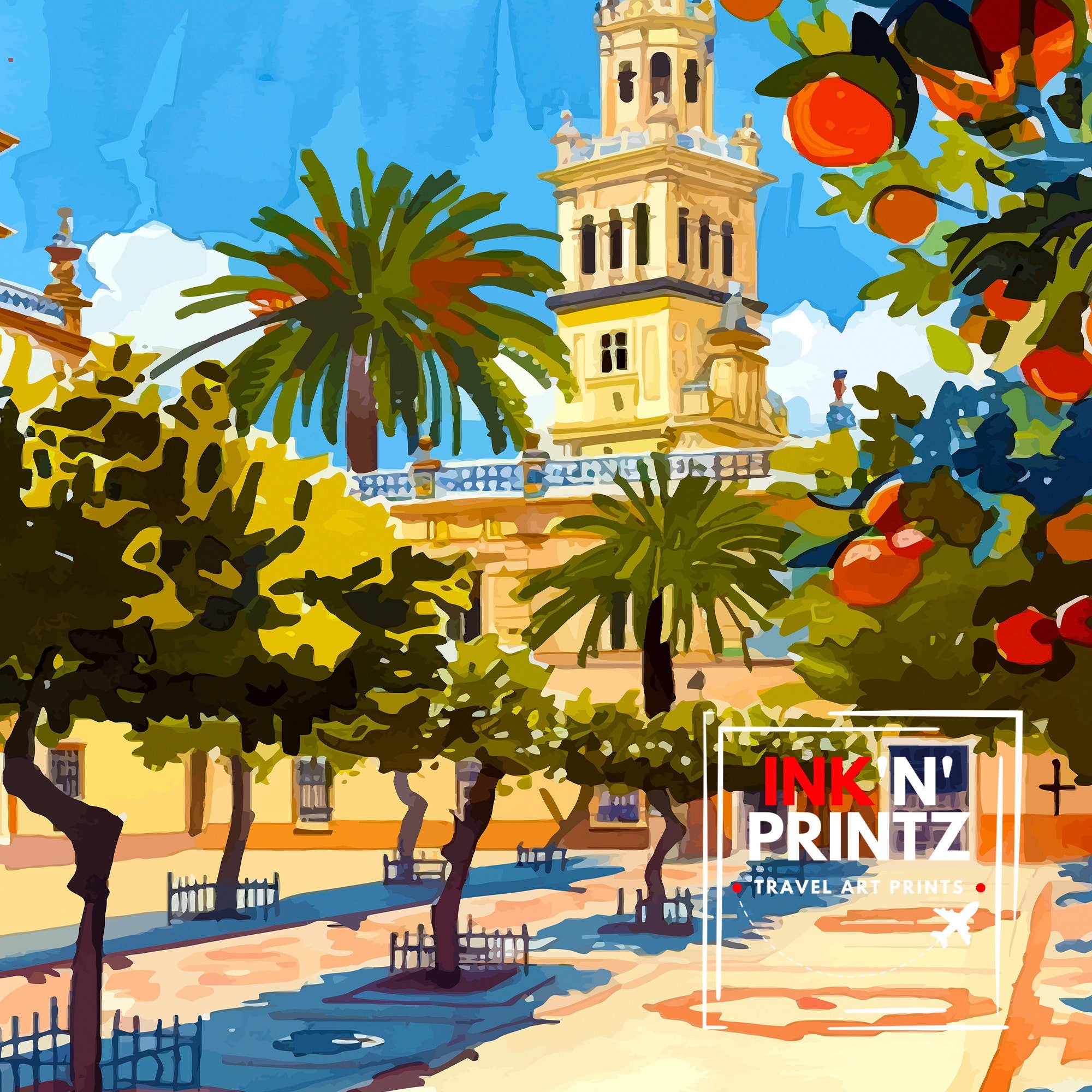 Seville Spain Travel Print Wall Decor Wall Art Seville Wall Hanging Home Décor Seville Gift Art Lovers Spain Art Lover Gift Print Art