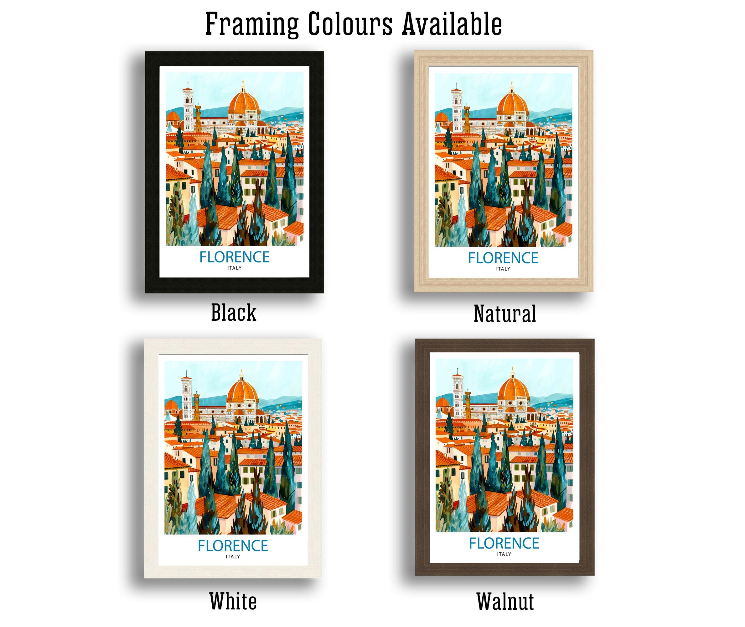 Florence Italy Travel Print Florence Wall Decor Florence Home Living Decor Florence Italy Illustration Travel Poster Gift for Florence
