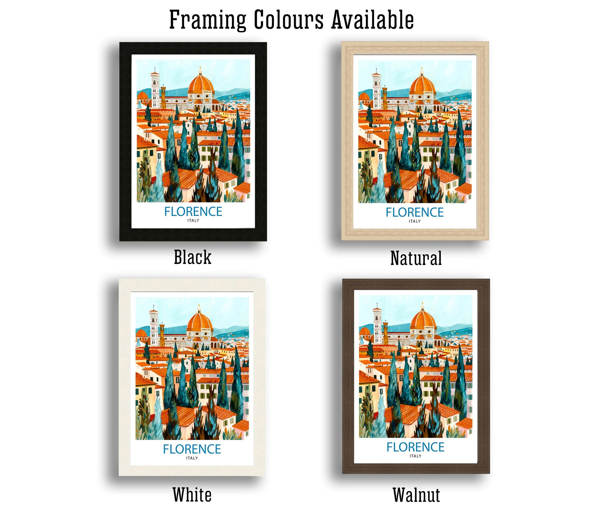 Florence Italy Travel Print Florence Wall Decor Florence Home Living Decor Florence Italy Illustration Travel Poster Gift for Florence