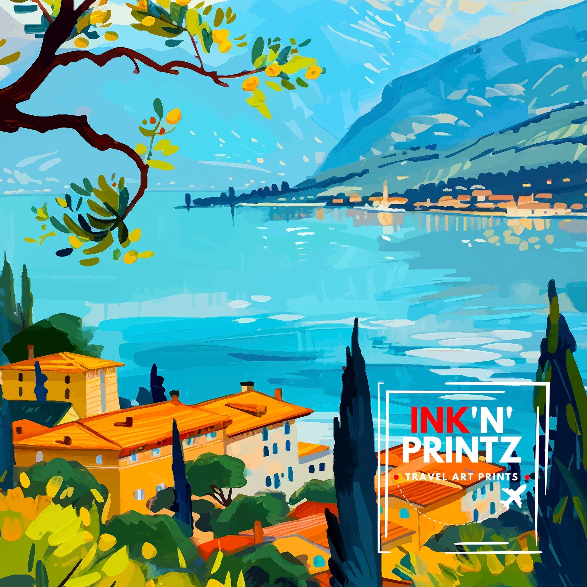 Lake Garda Italy Travel Print Wall Decor Wall Art Lake Garda Wall Hanging Home Décor Lake Garda Gift Art Lovers Italy Art Lover Gift Print