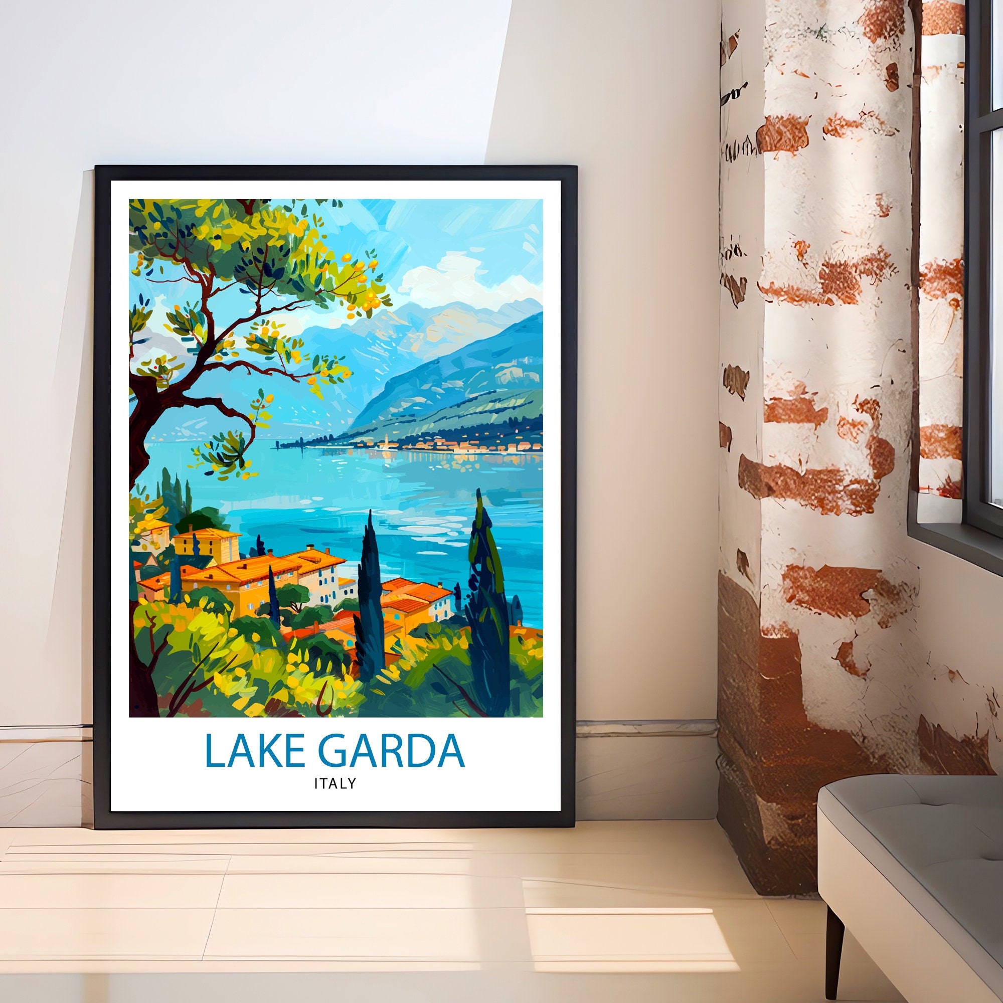 Lake Garda Italy Travel Print Wall Decor Wall Art Lake Garda Wall Hanging Home Décor Lake Garda Gift Art Lovers Italy Art Lover Gift Print