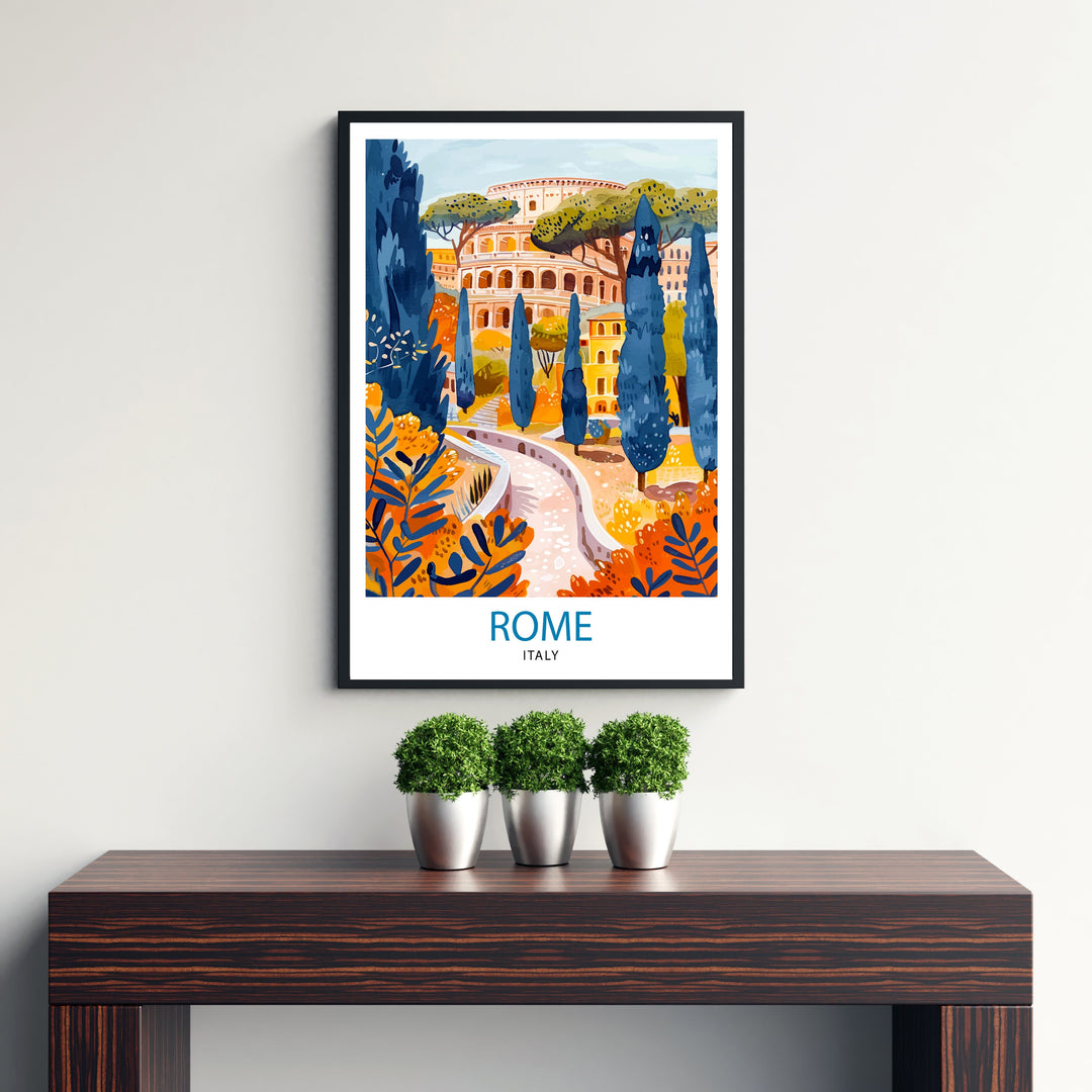 Rome Italy Travel Poster Rome Wall Art Italy Travel Poster Rome Home Decor Italy Illustration Travel Gift for Rome Italy Wall Art