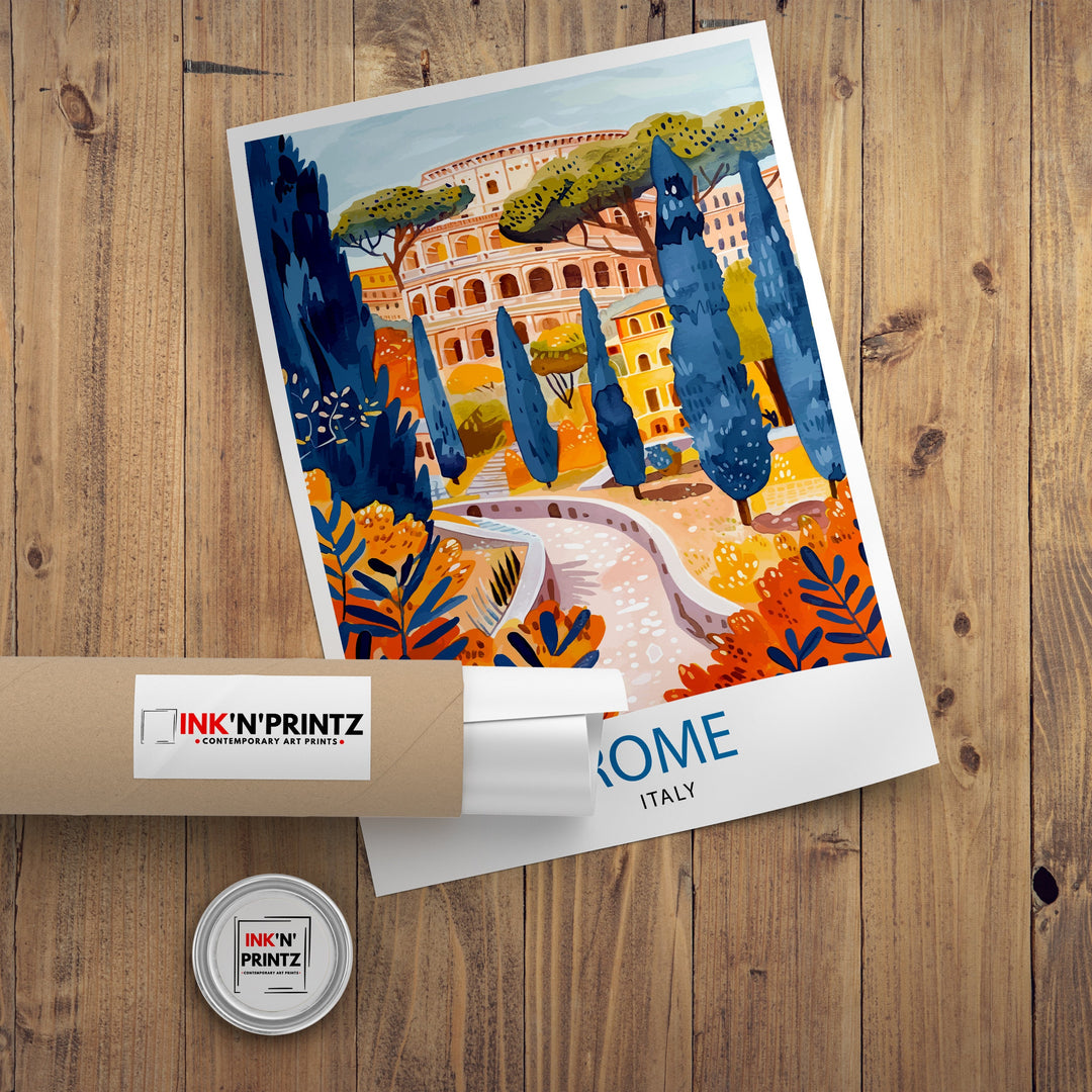 Rome Italy Travel Poster Rome Wall Art Italy Travel Poster Rome Home Decor Italy Illustration Travel Gift for Rome Italy Wall Art