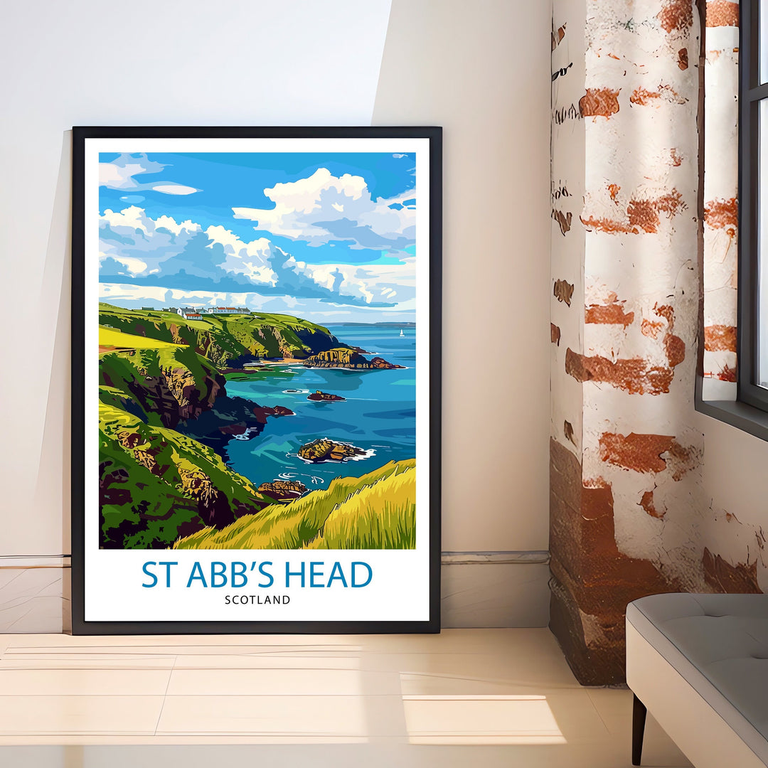 St Abbs Head Scotland Travel Poster