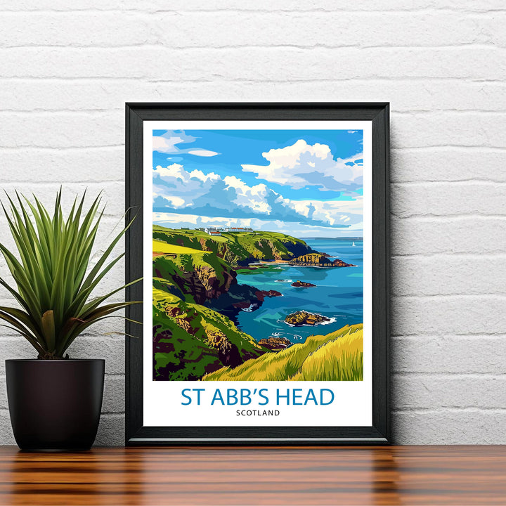 St Abbs Head Scotland Travel Poster