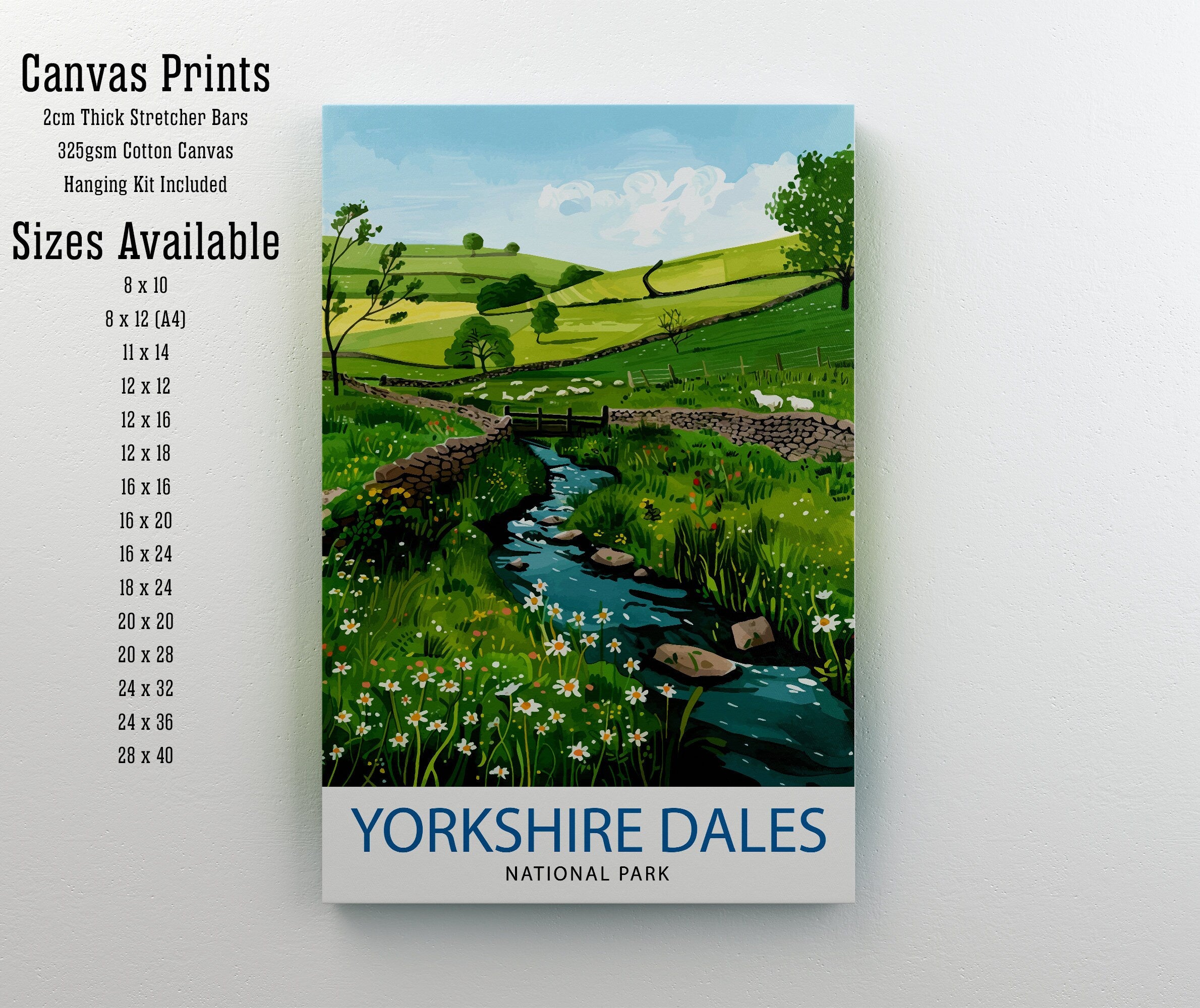 Yorkshire Dales Travel Print Wall Decor Wall Art Yorkshire Dales Wall Hanging Home Décor Yorkshire Dales Gift Art Lovers British Art Lover