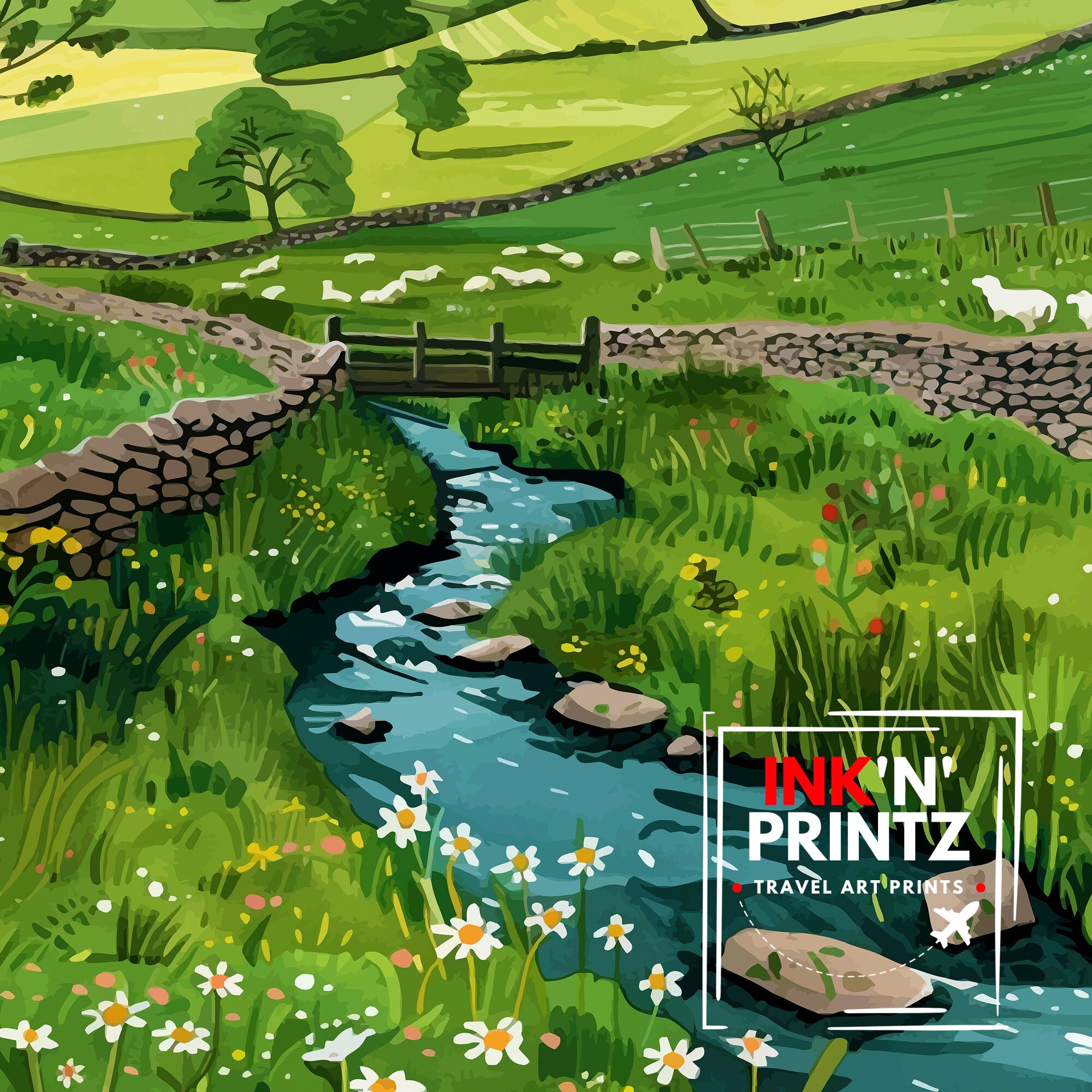 Yorkshire Dales Travel Print Wall Decor Wall Art Yorkshire Dales Wall Hanging Home Décor Yorkshire Dales Gift Art Lovers British Art Lover