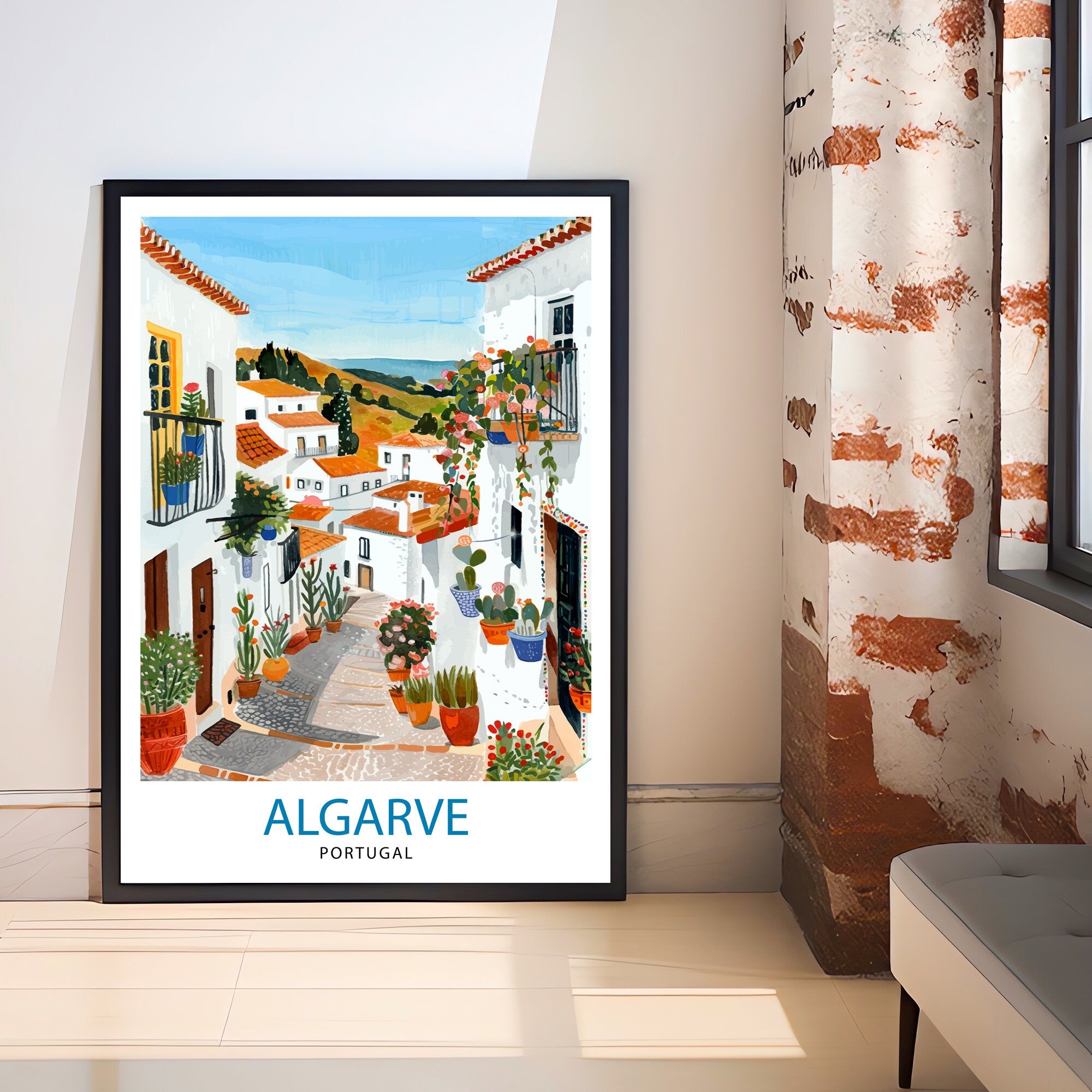 Algarve Portugal Travel Print Wall Decor Wall Art Algarve Wall Hanging Home Décor Algarve Gift Art Lovers Portuguese Art Lover Gift