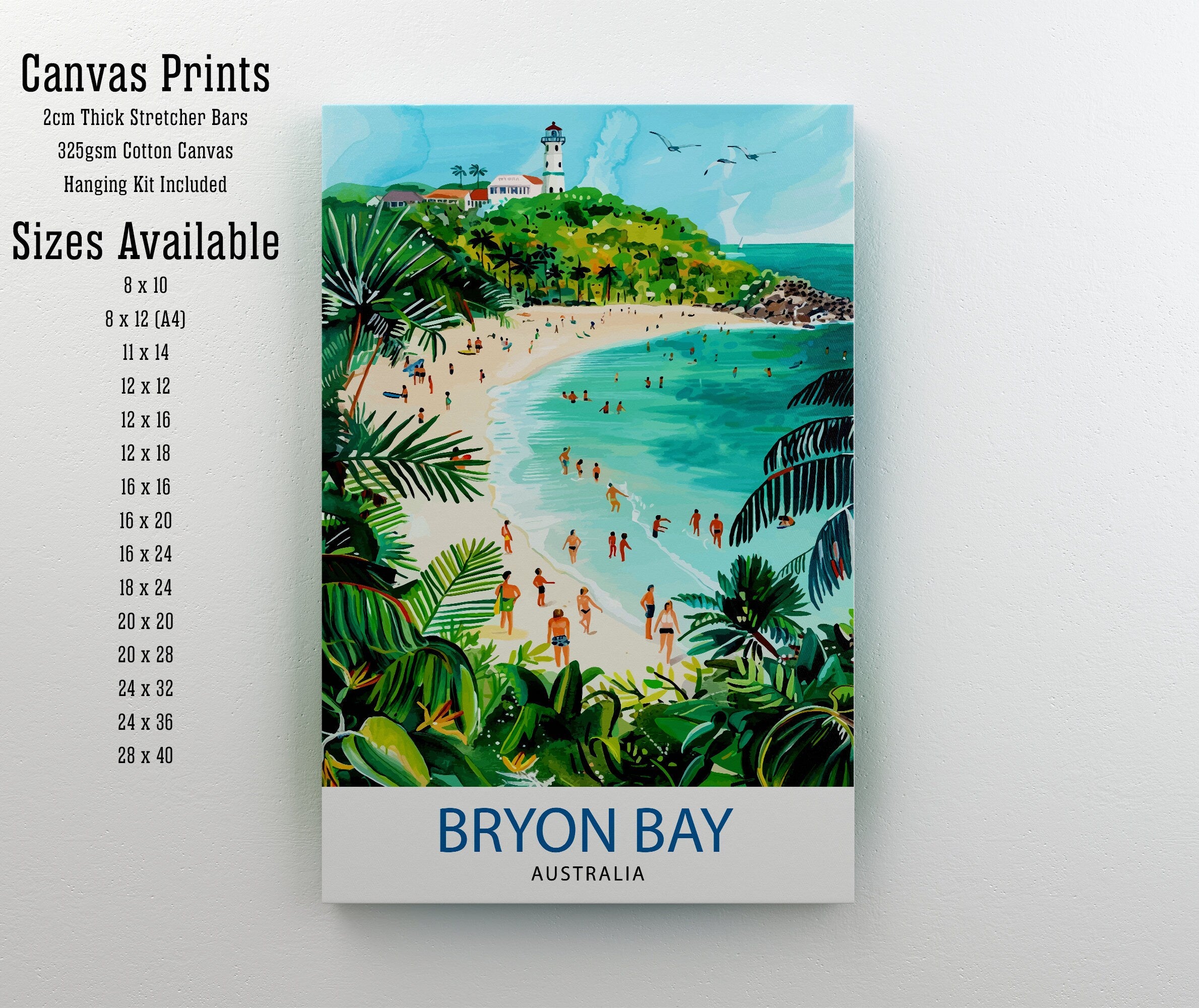 Byron Bay Australia Travel Print Wall Decor Wall Art Byron Bay Wall Hanging Home Décor Byron Bay Gift Art Lovers Australian Art Lover Gift