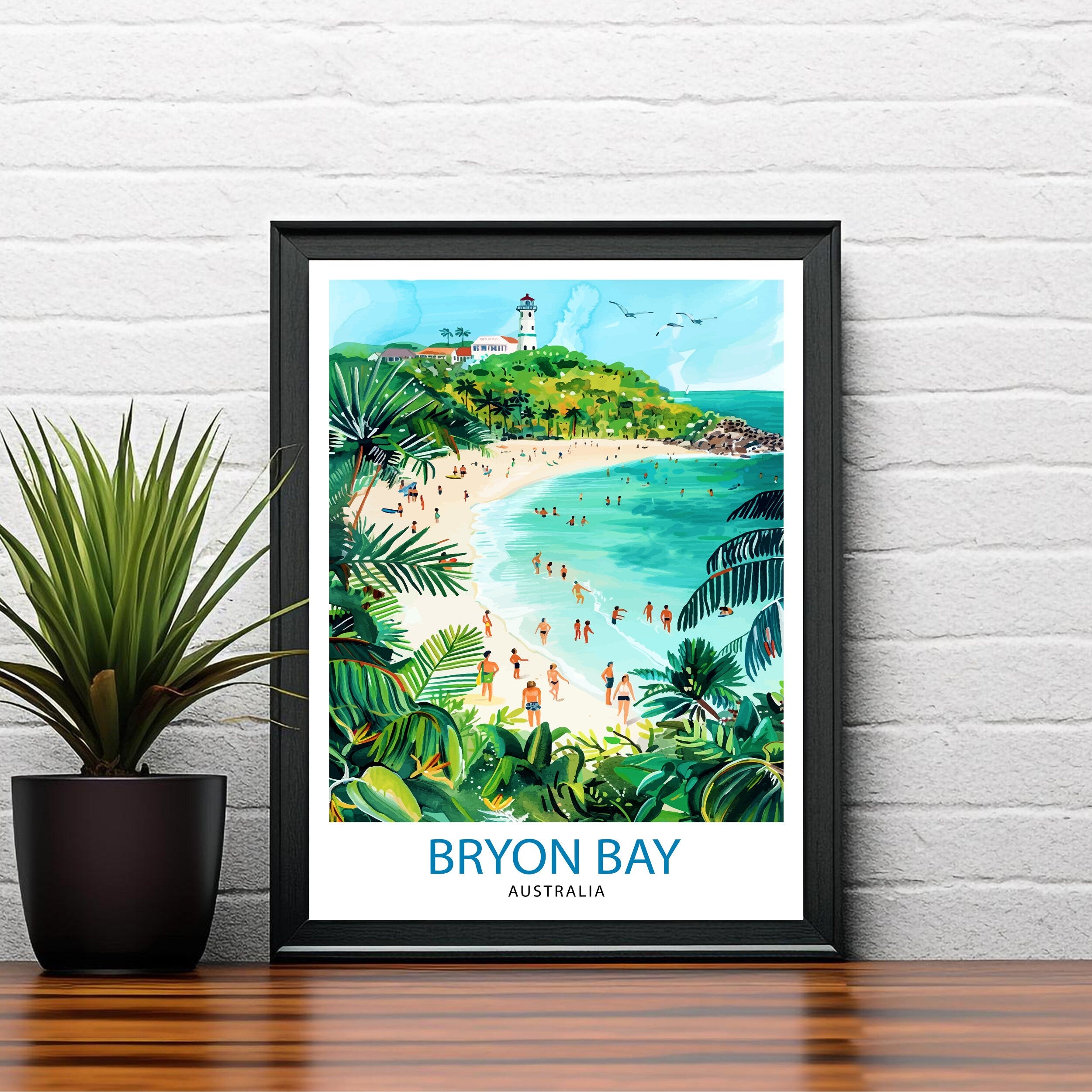 Byron Bay Australia Travel Print Wall Decor Wall Art Byron Bay Wall Hanging Home Décor Byron Bay Gift Art Lovers Australian Art Lover Gift