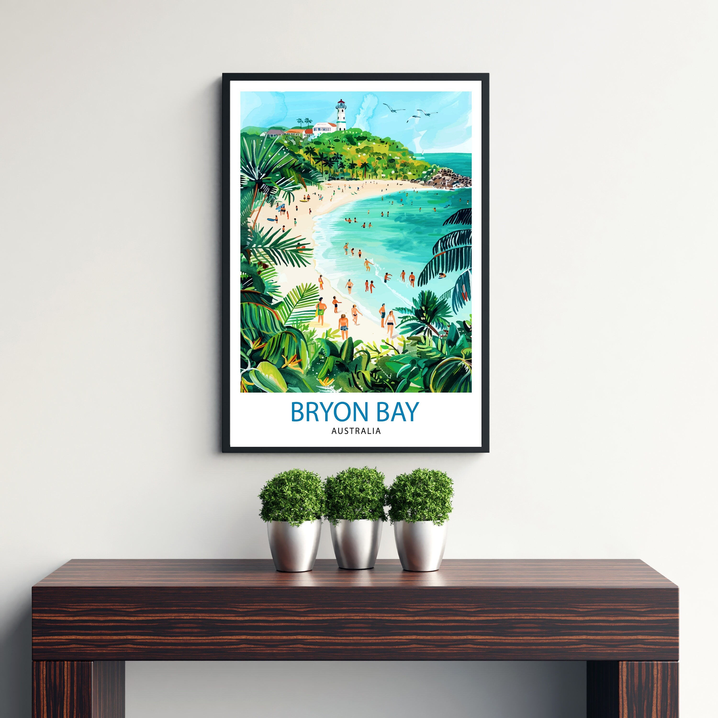Byron Bay Australia Travel Print Wall Decor Wall Art Byron Bay Wall Hanging Home Décor Byron Bay Gift Art Lovers Australian Art Lover Gift
