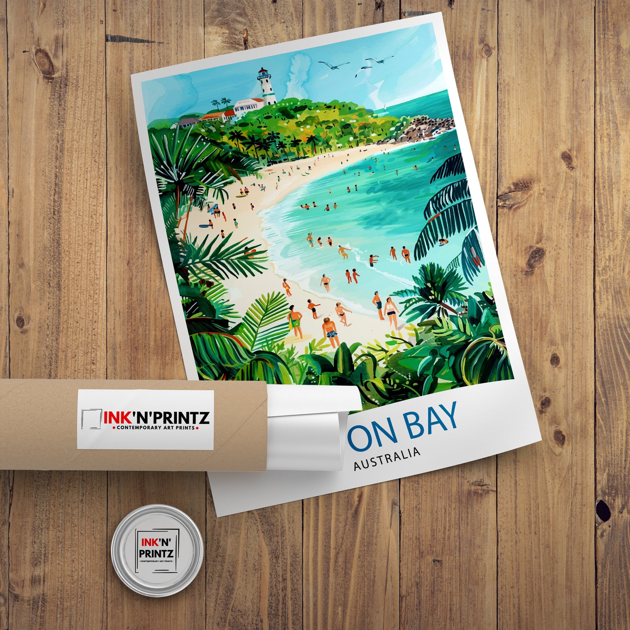 Byron Bay Australia Travel Print Wall Decor Wall Art Byron Bay Wall Hanging Home Décor Byron Bay Gift Art Lovers Australian Art Lover Gift