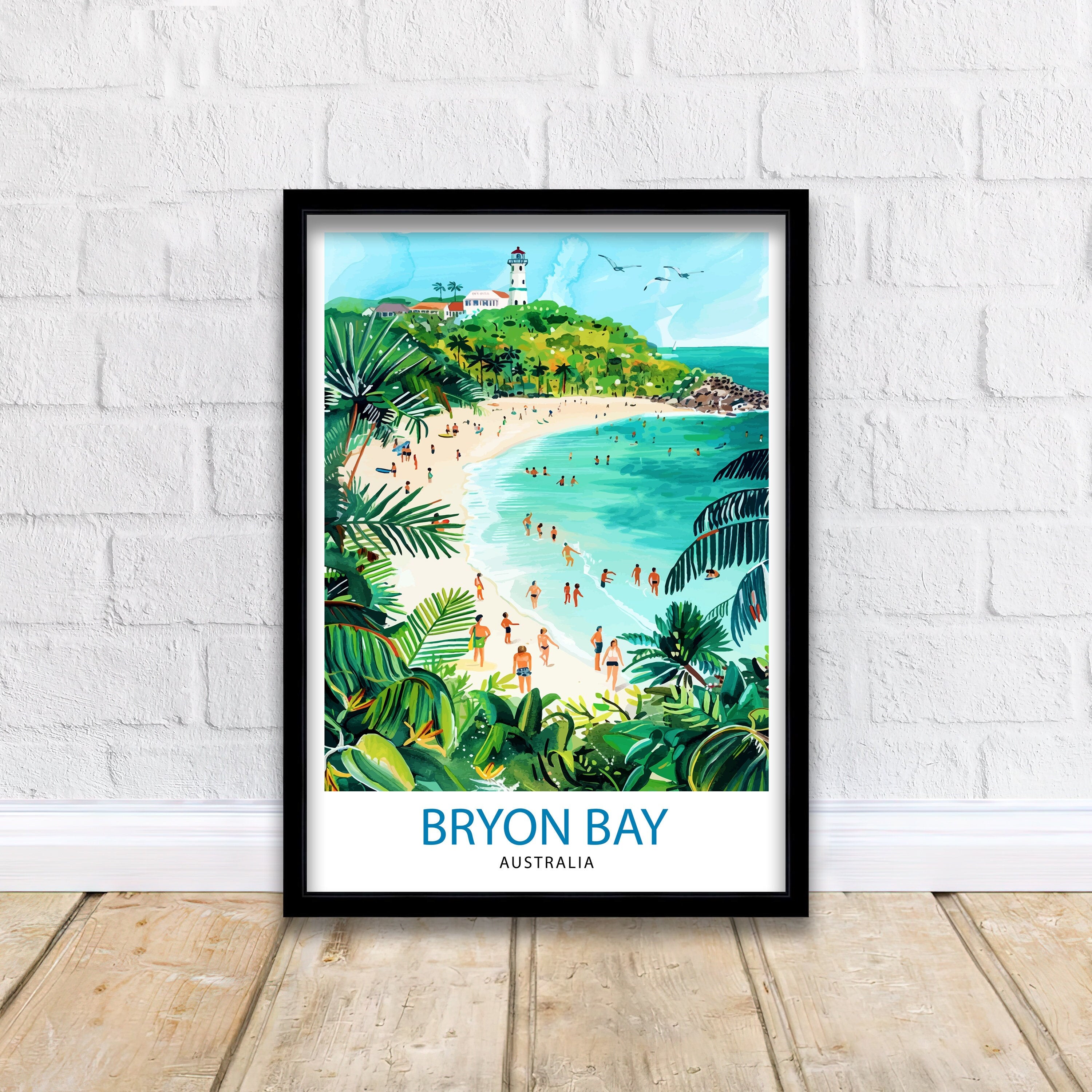 Byron Bay Australia Travel Print Wall Decor Wall Art Byron Bay Wall Hanging Home Décor Byron Bay Gift Art Lovers Australian Art Lover Gift