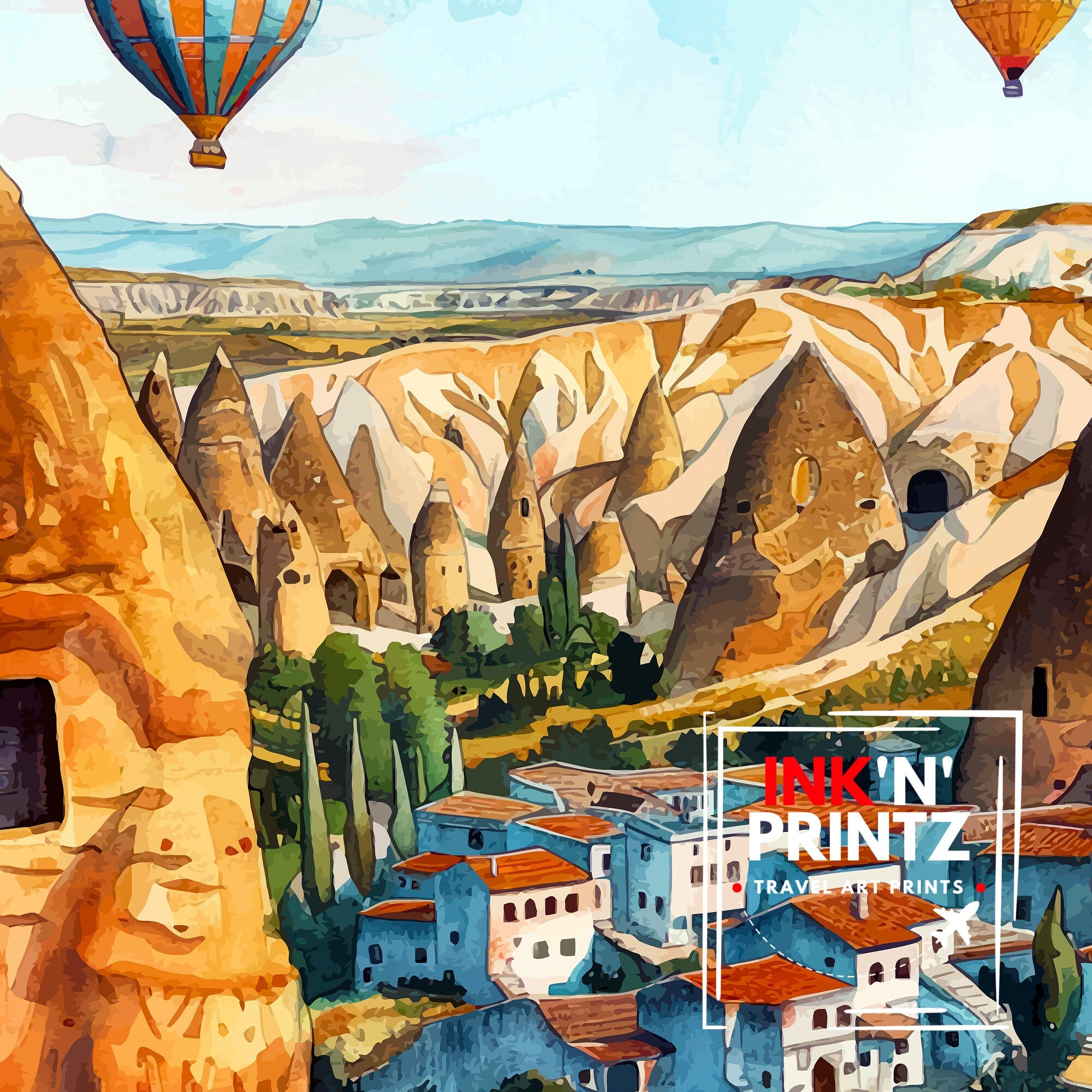 Cappadocia Turkey Travel Print Wall Decor Wall Art Cappadocia Wall Hanging Home Décor Cappadocia Gift Art Lovers Turkey Art Lover Gift Print
