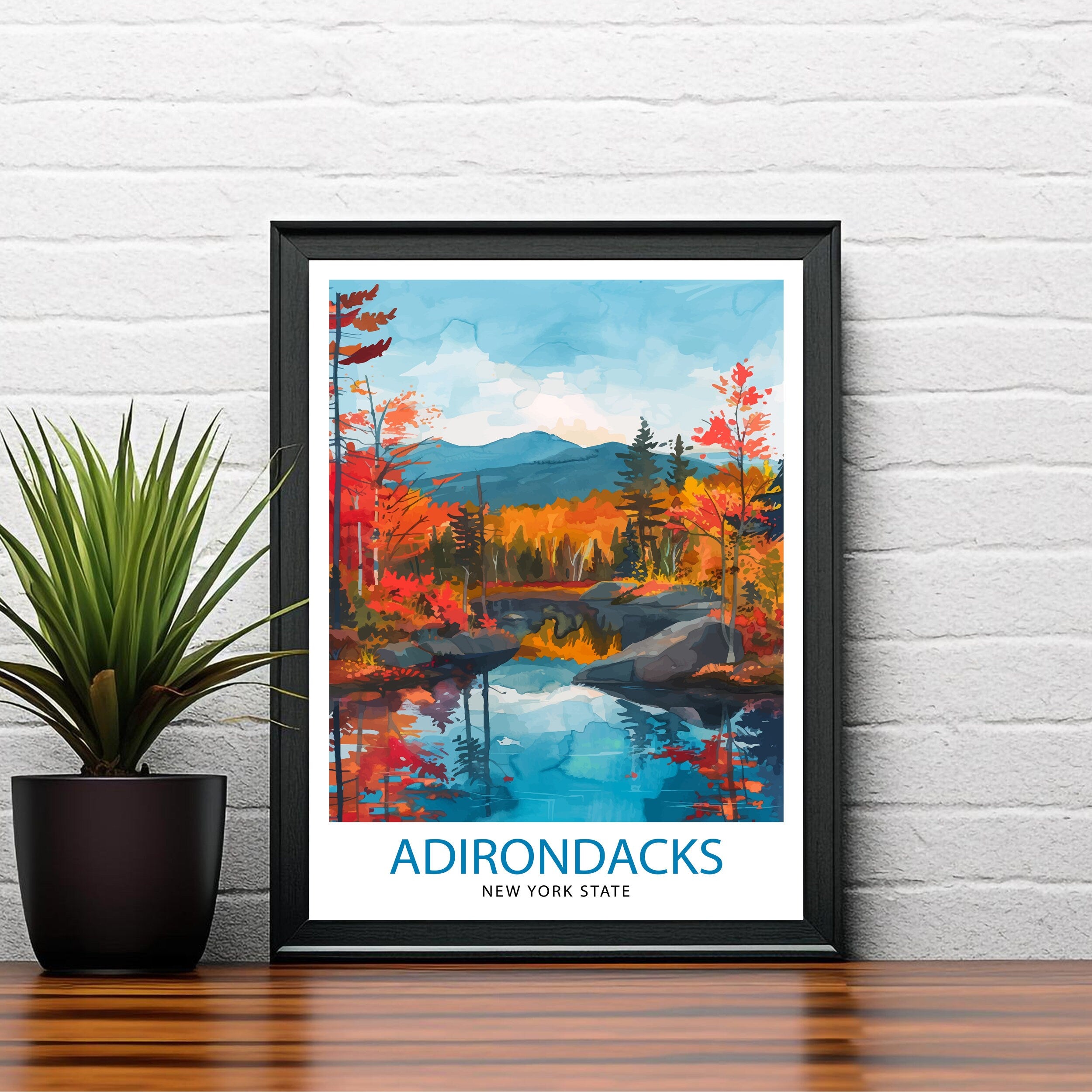 Adirondack Mountains New York Travel Poster