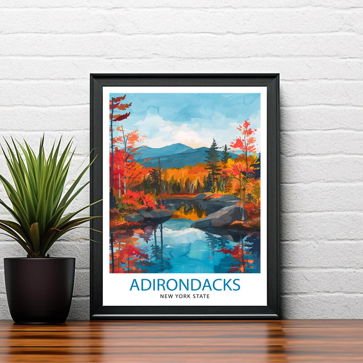 Adirondack Mountains New York Travel Poster