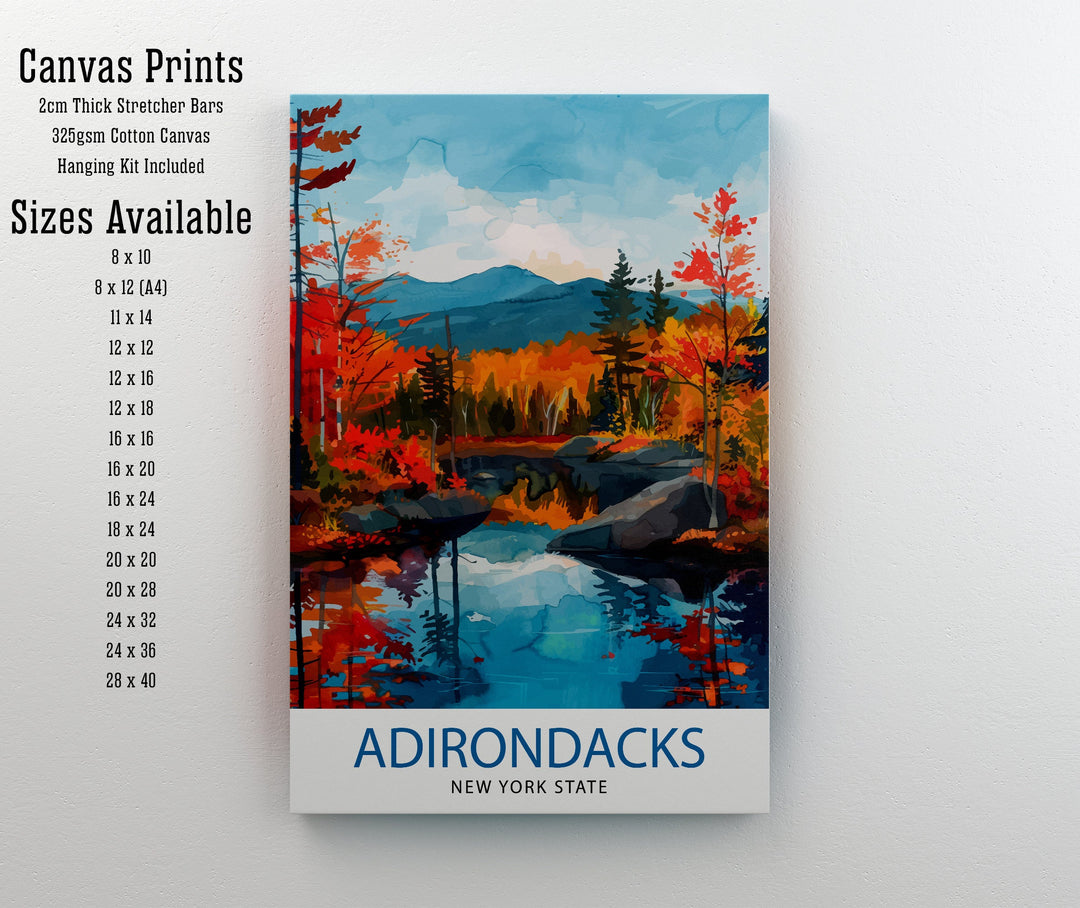 Adirondack Mountains New York Travel Poster