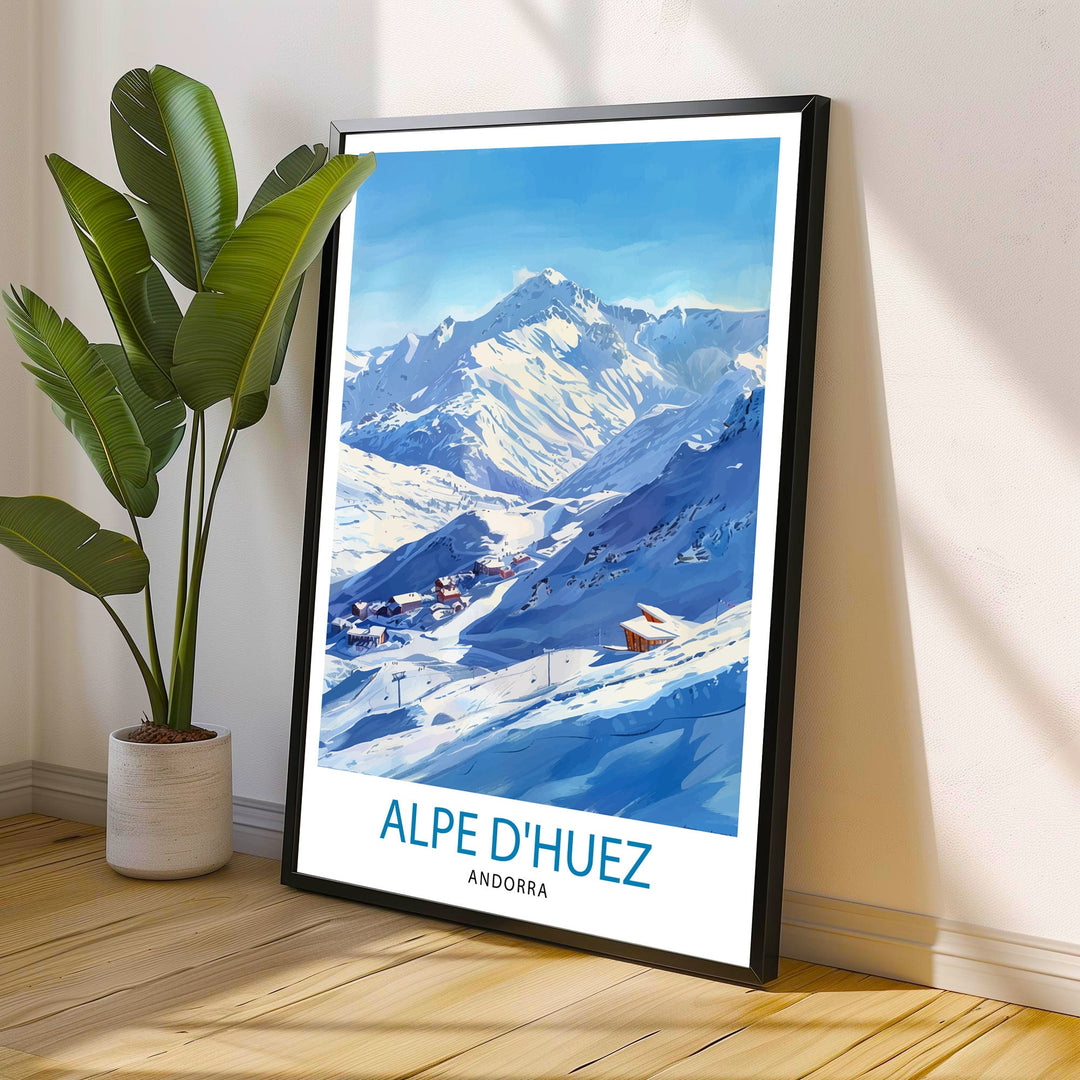 Alpe d'Huez Print Alpe d'Huez Decor Alpe d'Huez Poster Alpe d'Huez Art Alpe d'Huez Wall Art Gift for Skiing Fans Alpe d'Huez Home Decor