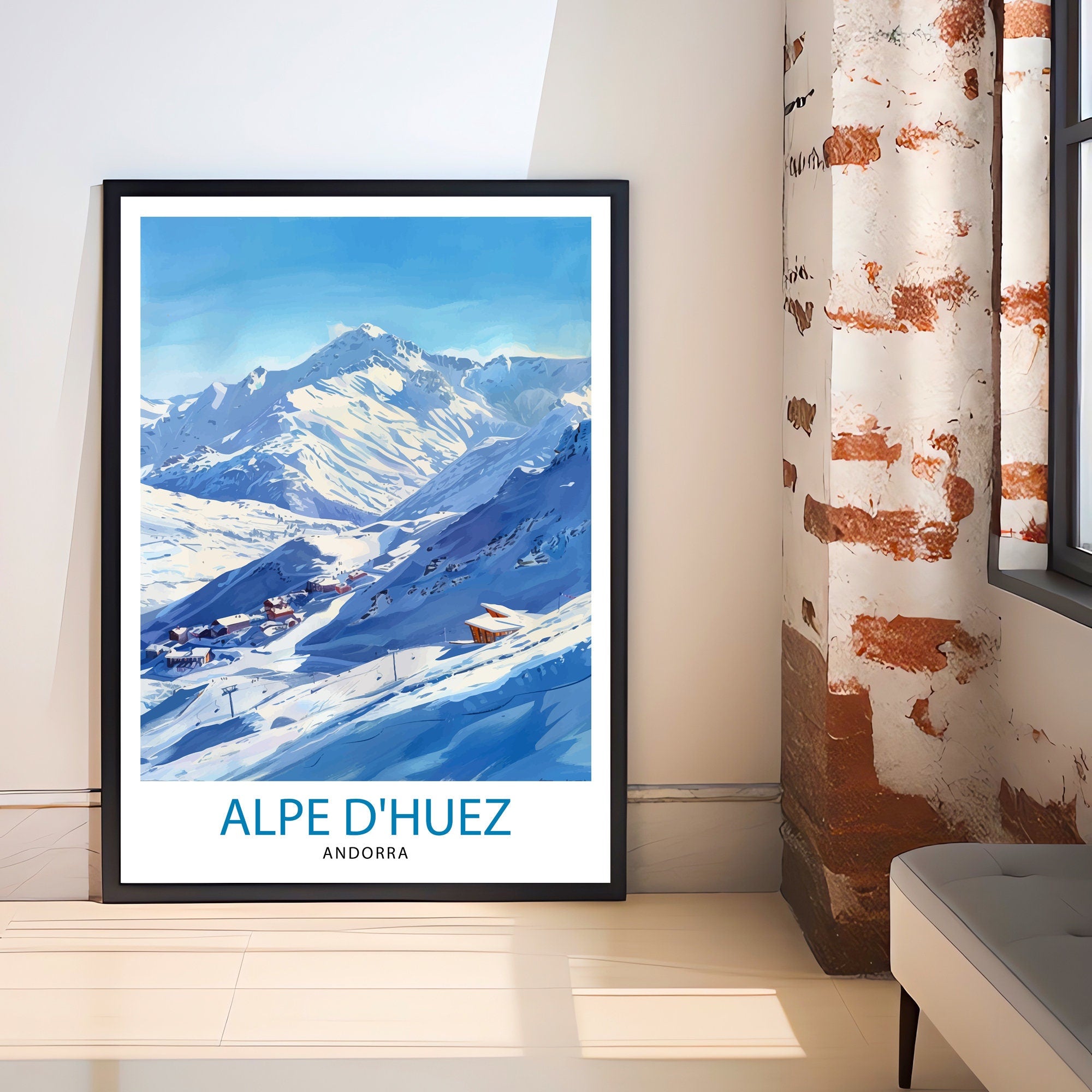 Alpe d'Huez Print Alpe d'Huez Decor Alpe d'Huez Poster Alpe d'Huez Art Alpe d'Huez Wall Art Gift for Skiing Fans Alpe d'Huez Home Decor