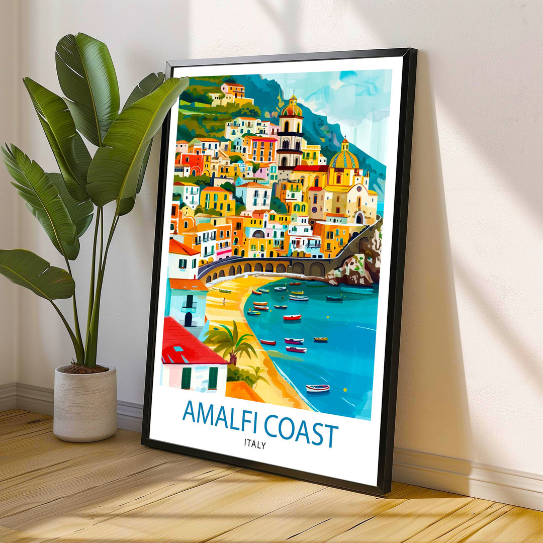 Amalfi Coast Italy Travel Poster