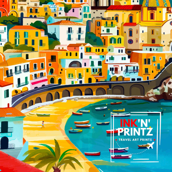 Amalfi Coast Italy Travel Poster