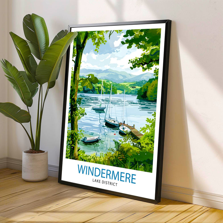 Lake Windermere Lake District Travel Poster