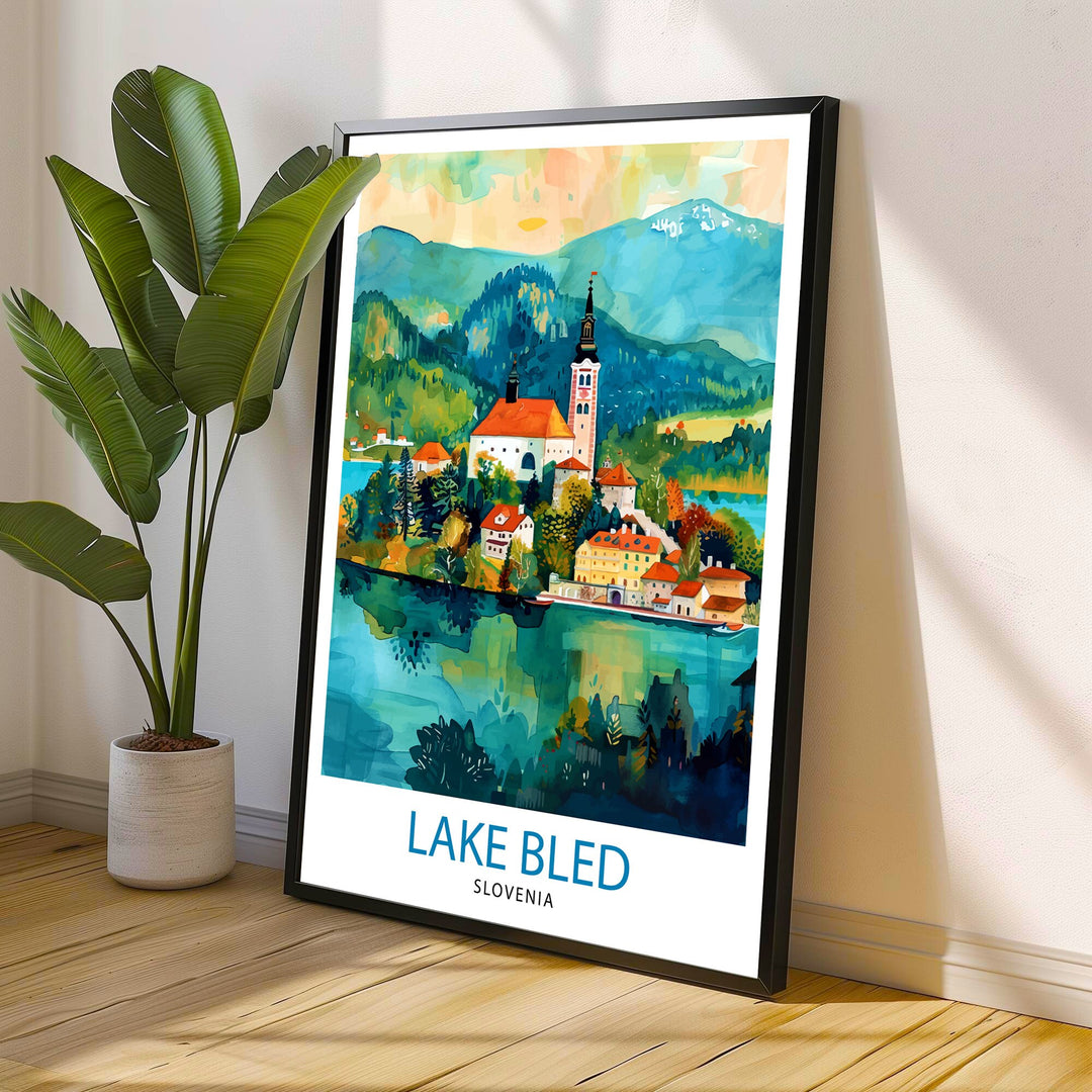 Lake Bled Slovenia Travel Poster