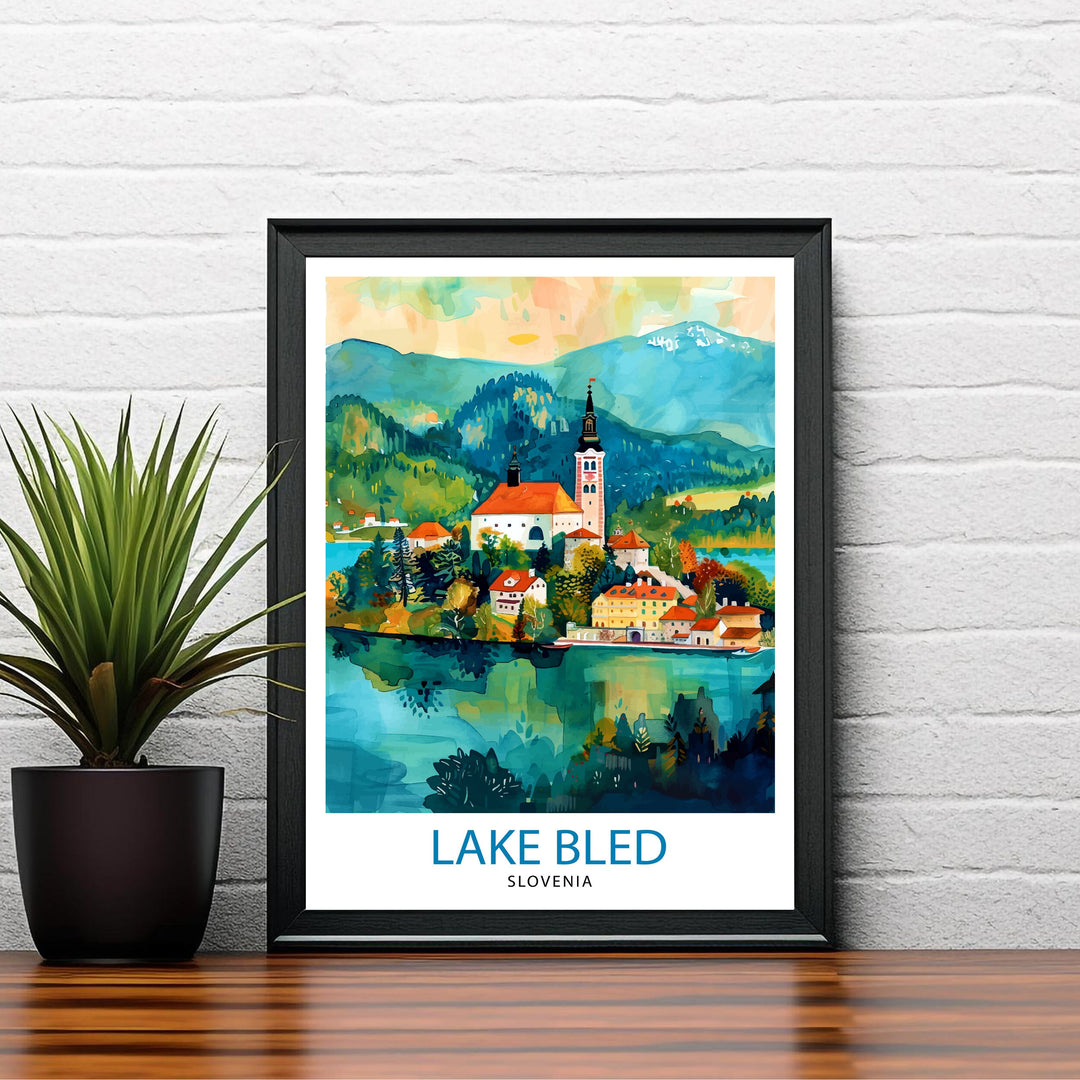 Lake Bled Slovenia Travel Print Wall Decor Wall Art Lake Bled Wall Hanging Home Décor Lake Bled Gift Art Lovers Slovenian Art Lover Gift