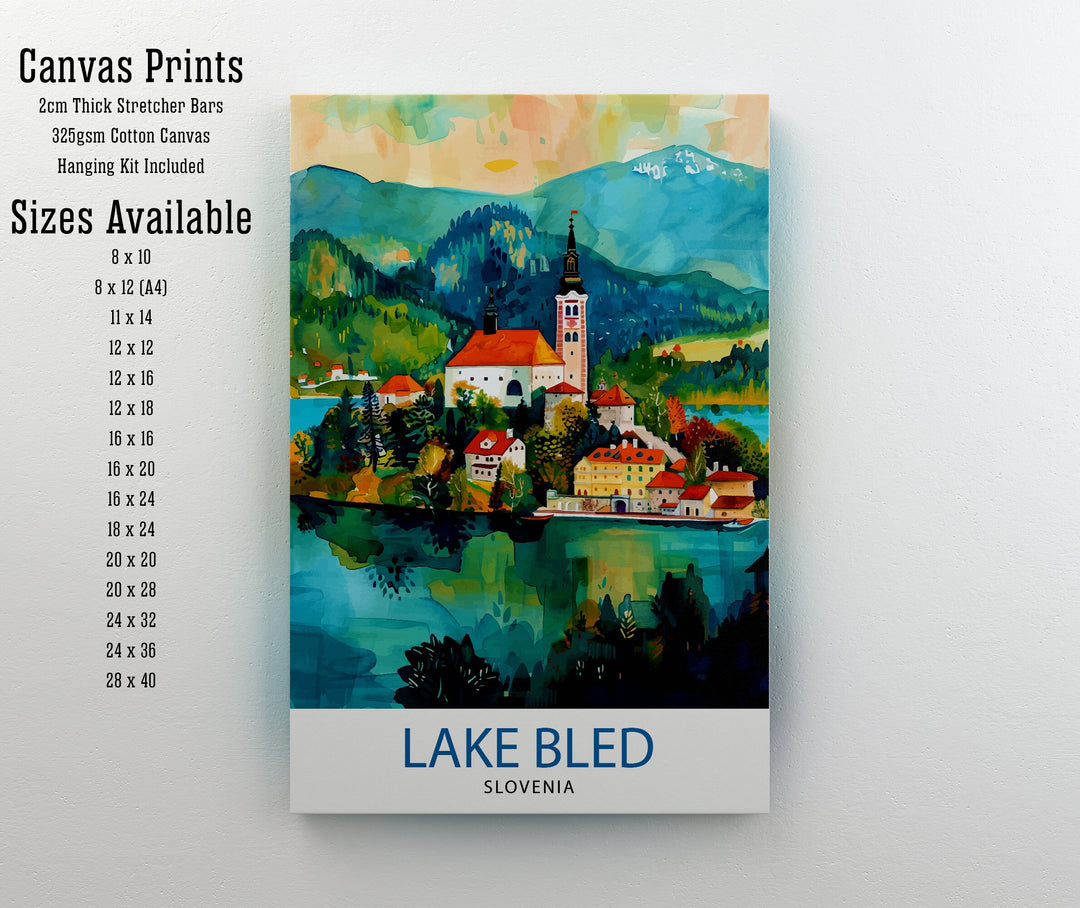 Lake Bled Slovenia Travel Print Wall Decor Wall Art Lake Bled Wall Hanging Home Décor Lake Bled Gift Art Lovers Slovenian Art Lover Gift