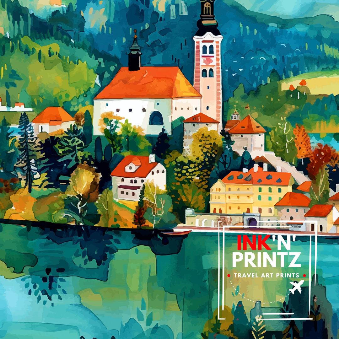 Lake Bled Slovenia Travel Print Wall Decor Wall Art Lake Bled Wall Hanging Home Décor Lake Bled Gift Art Lovers Slovenian Art Lover Gift