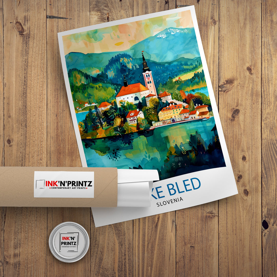 Lake Bled Slovenia Travel Poster