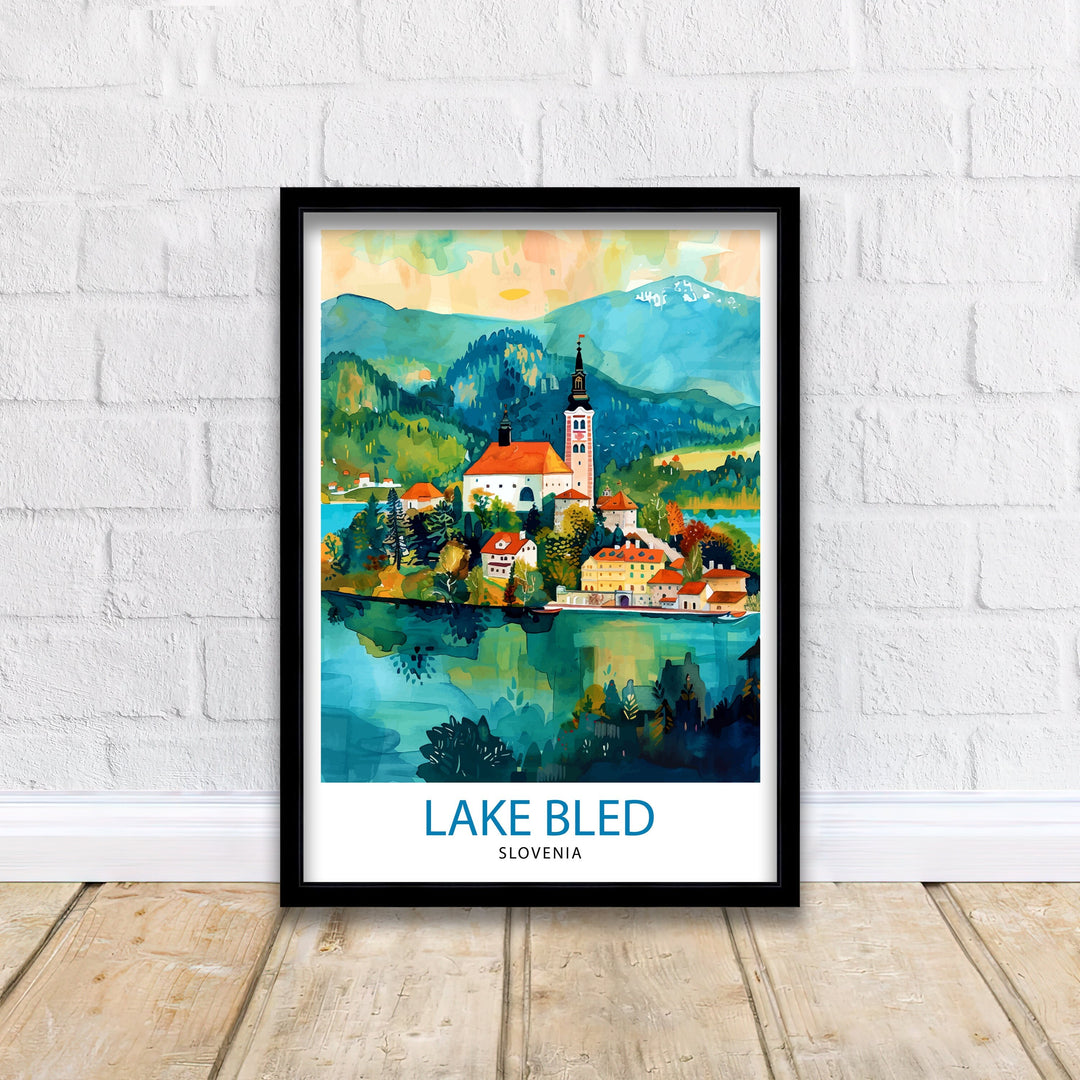 Lake Bled Slovenia Travel Print Wall Decor Wall Art Lake Bled Wall Hanging Home Décor Lake Bled Gift Art Lovers Slovenian Art Lover Gift