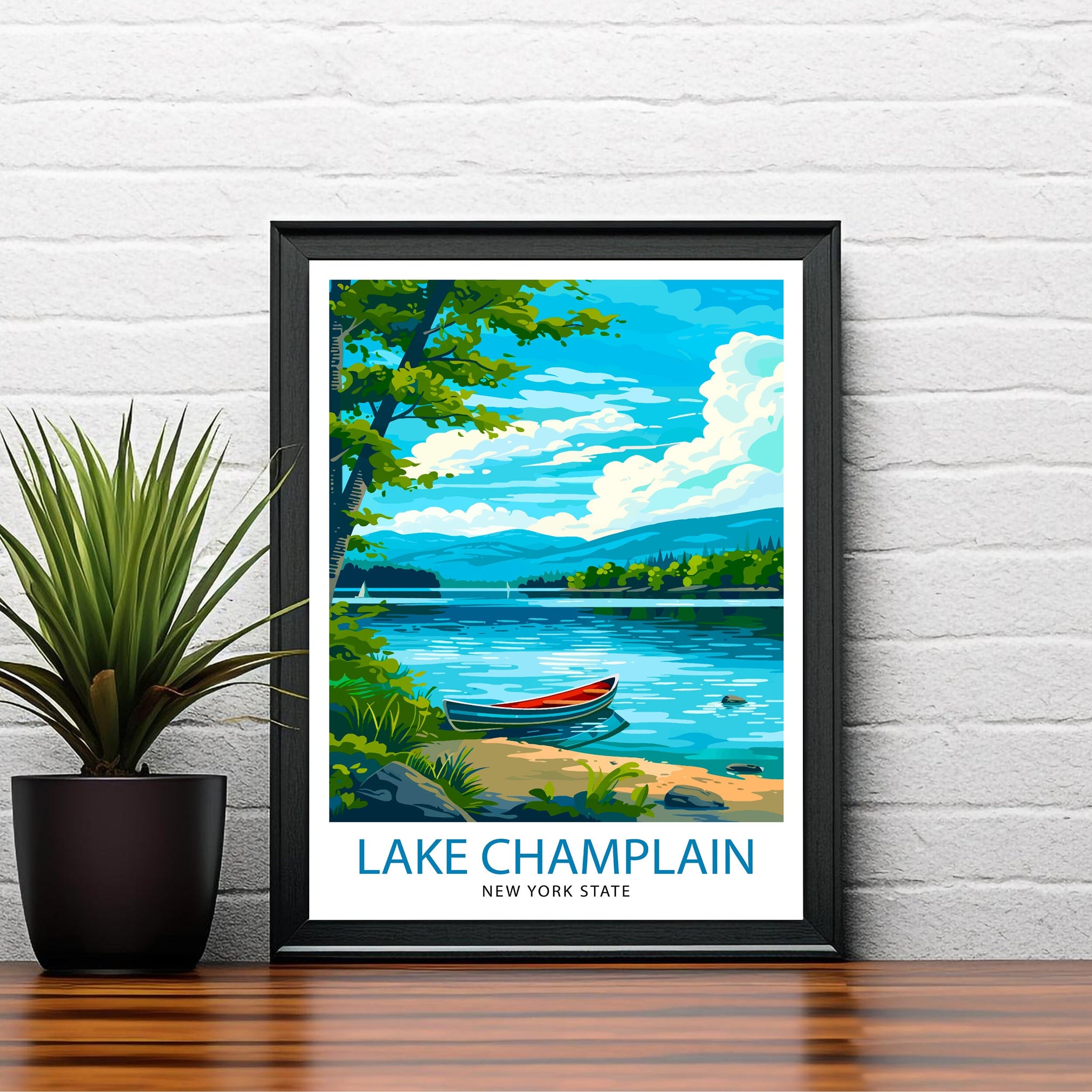 Lake Champlain Travel Print Wall Decor Wall Art Lake Champlain Wall Hanging Home Décor Lake Champlain Gift Art Lovers North American