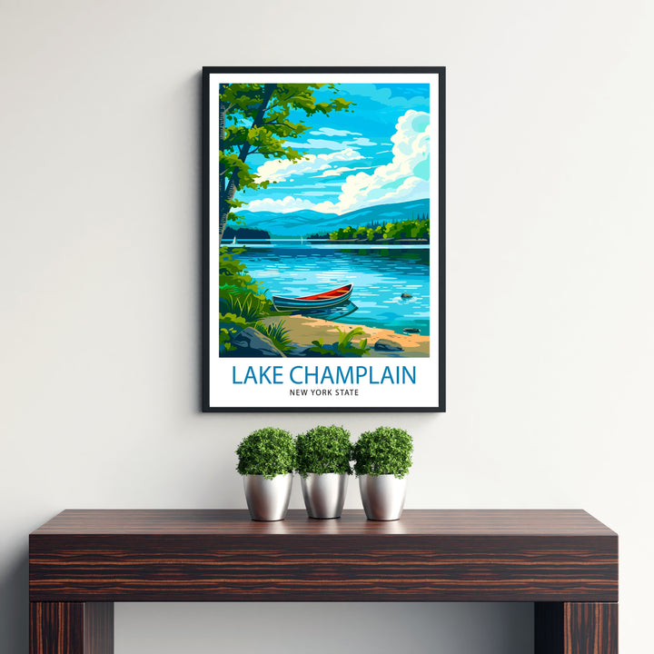 Lake Champlain Travel Print Wall Decor Wall Art Lake Champlain Wall Hanging Home Décor Lake Champlain Gift Art Lovers North American