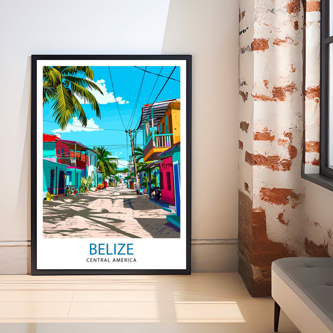 Belize Travel Print Wall Decor Wall Art Belize Wall Hanging Home Décor Belize Gift Art Lovers Central American Art Lover Gift Print Art